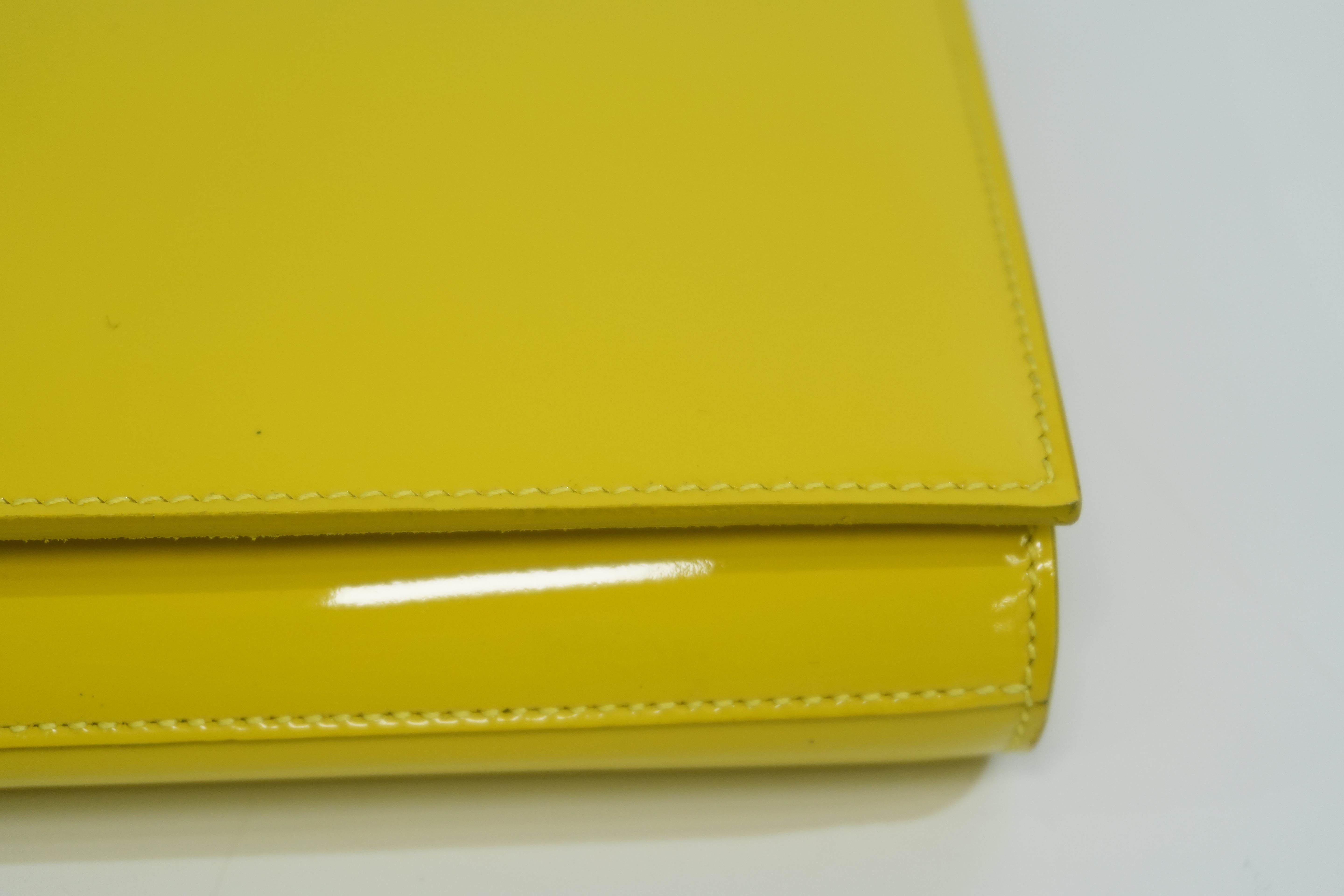 Pre-owned Saint Laurent Calfskin Leather Clutch Bag Yellow