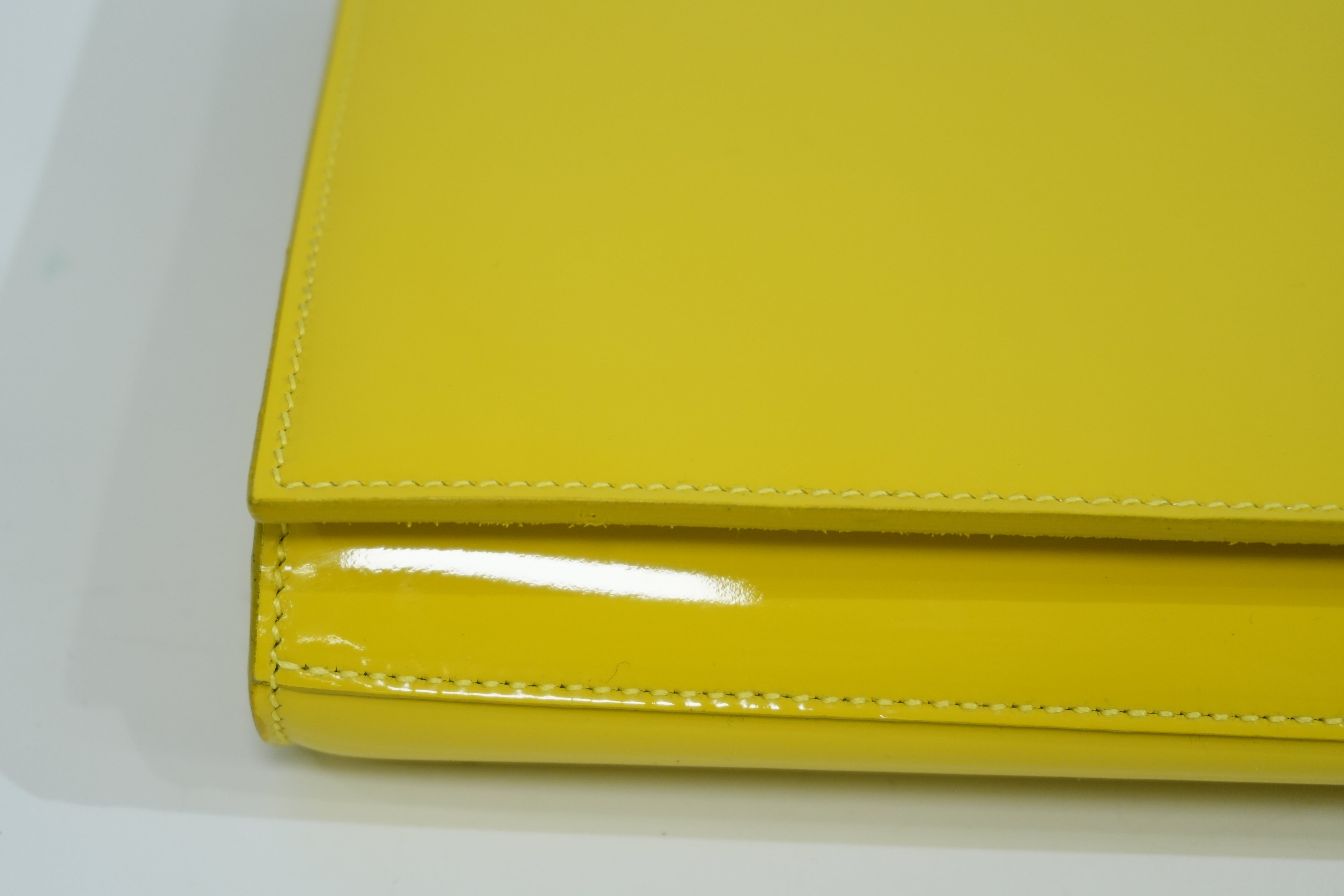Pre-owned Saint Laurent Calfskin Leather Clutch Bag Yellow