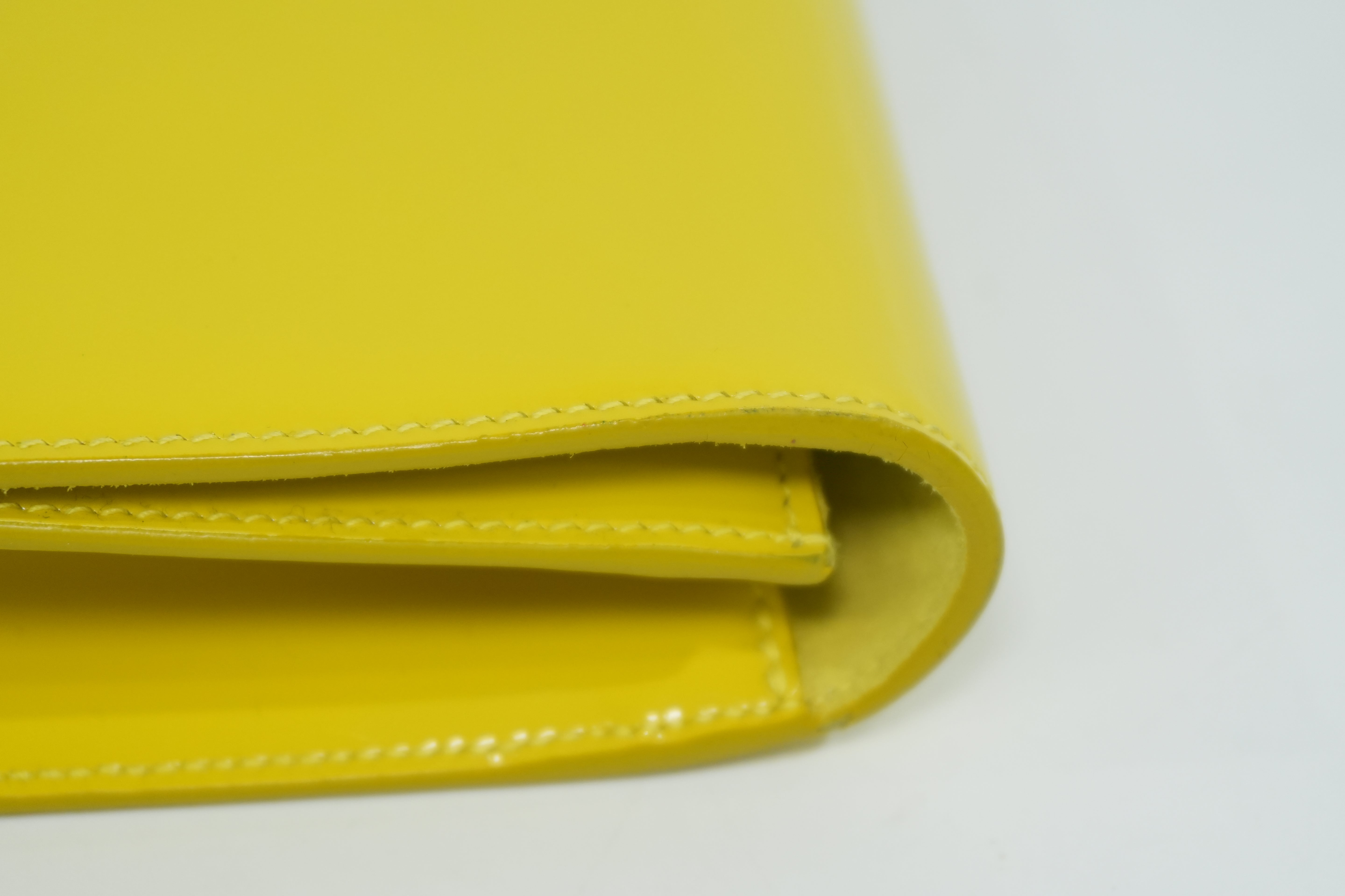 Pre-owned Saint Laurent Calfskin Leather Clutch Bag Yellow