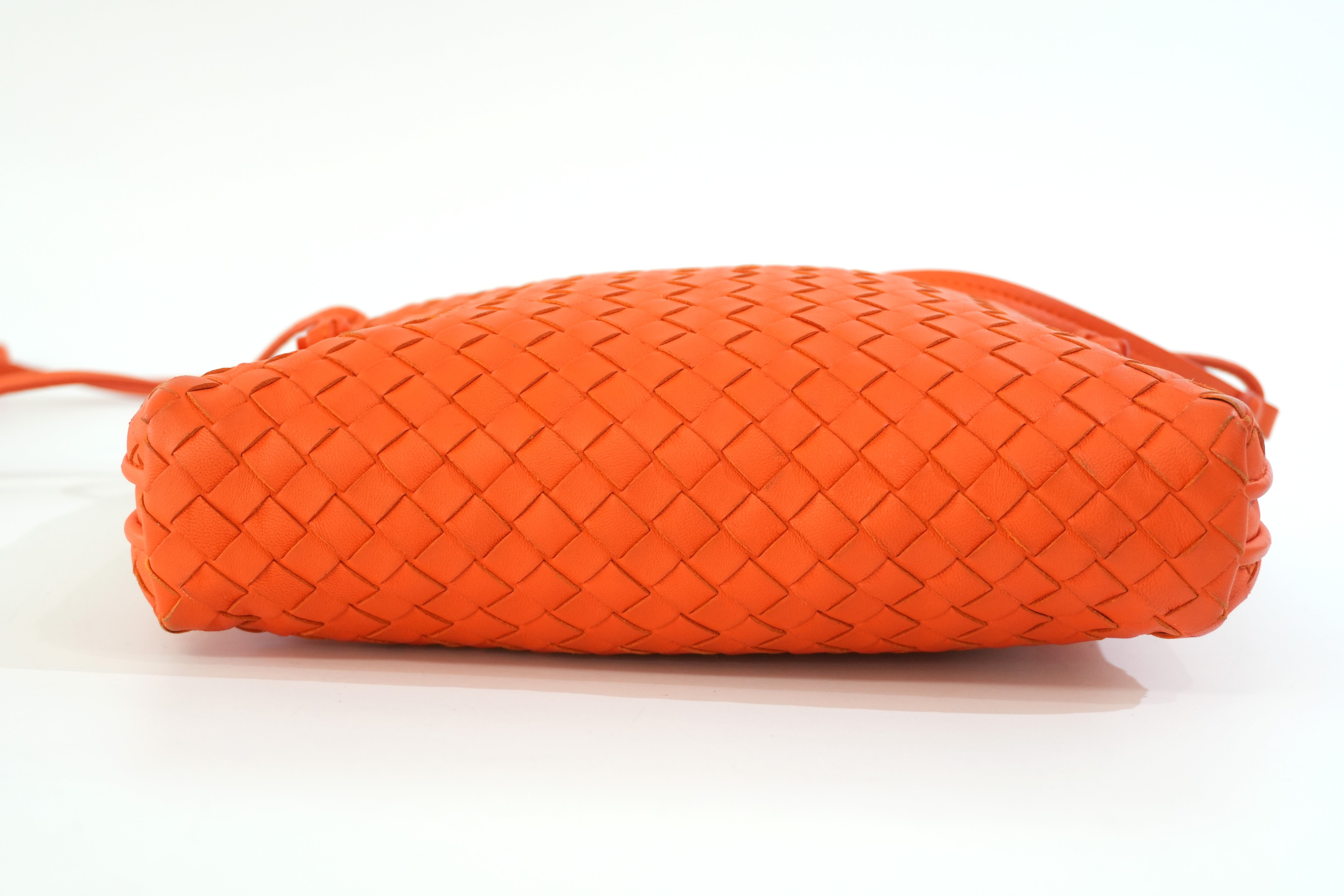 Pre-owned Bottega Intercciato Crossbody Bag Orange
