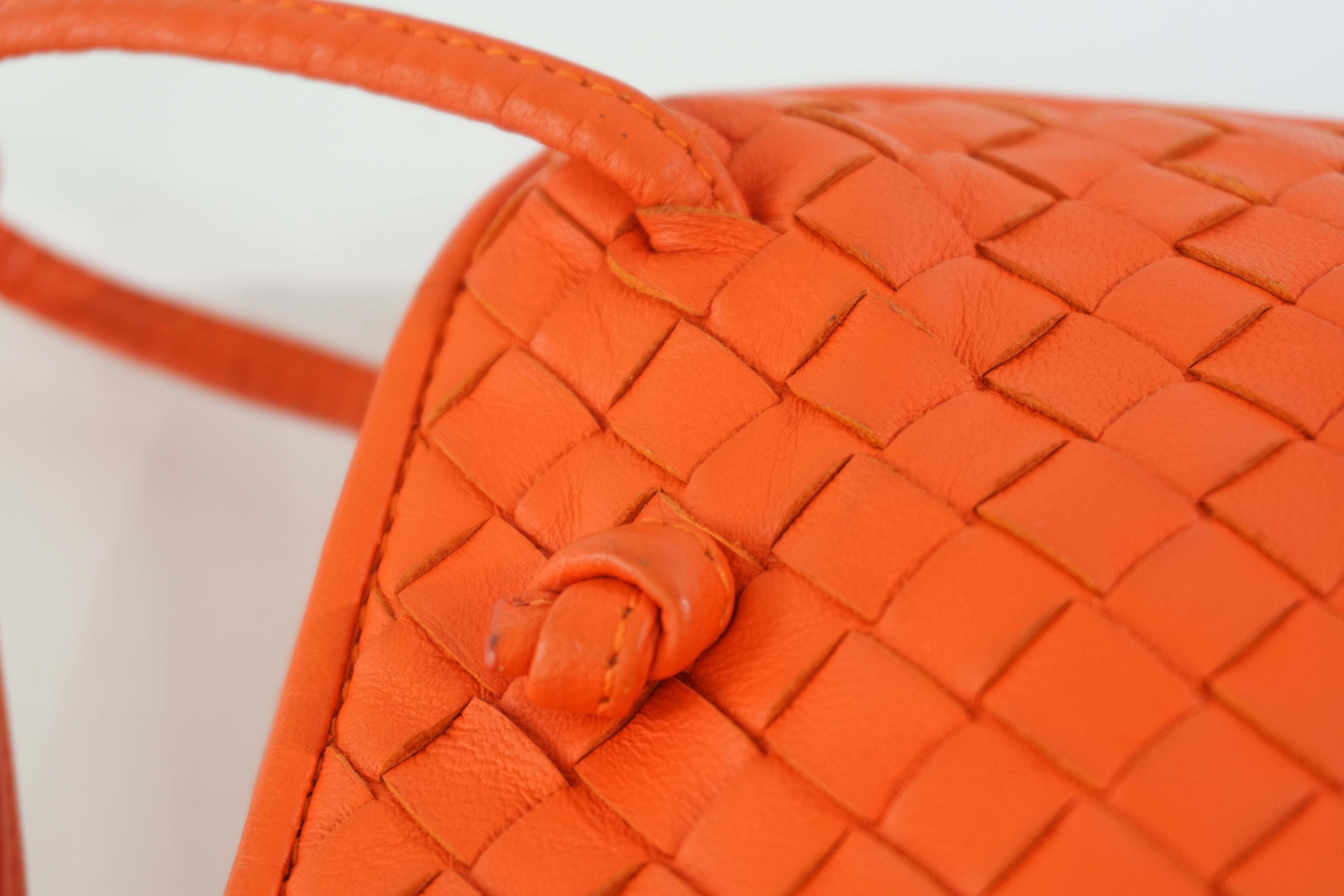 Pre-owned Bottega Intercciato Crossbody Bag Orange