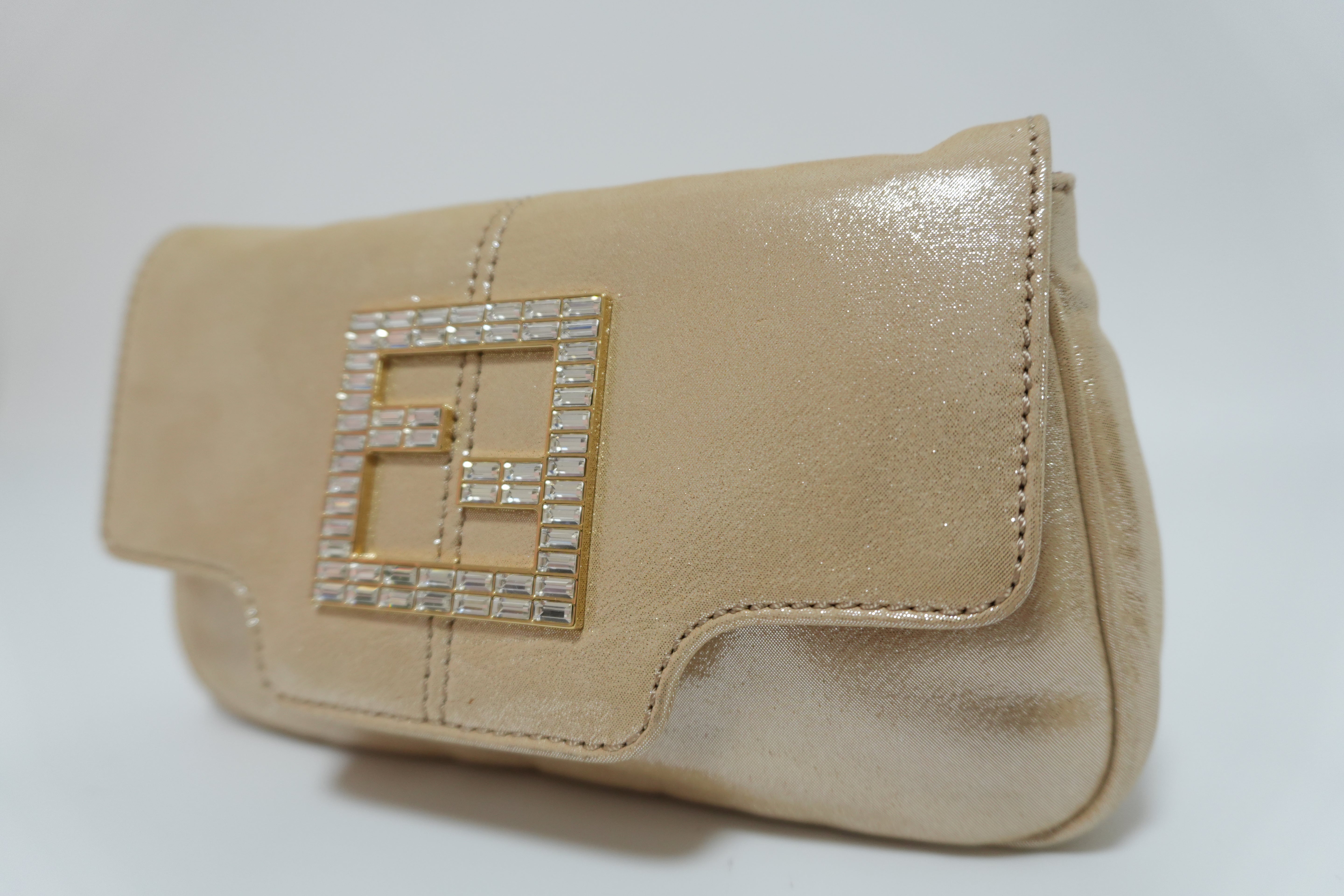 Fendi Clutch Bag Champagne Gold Used