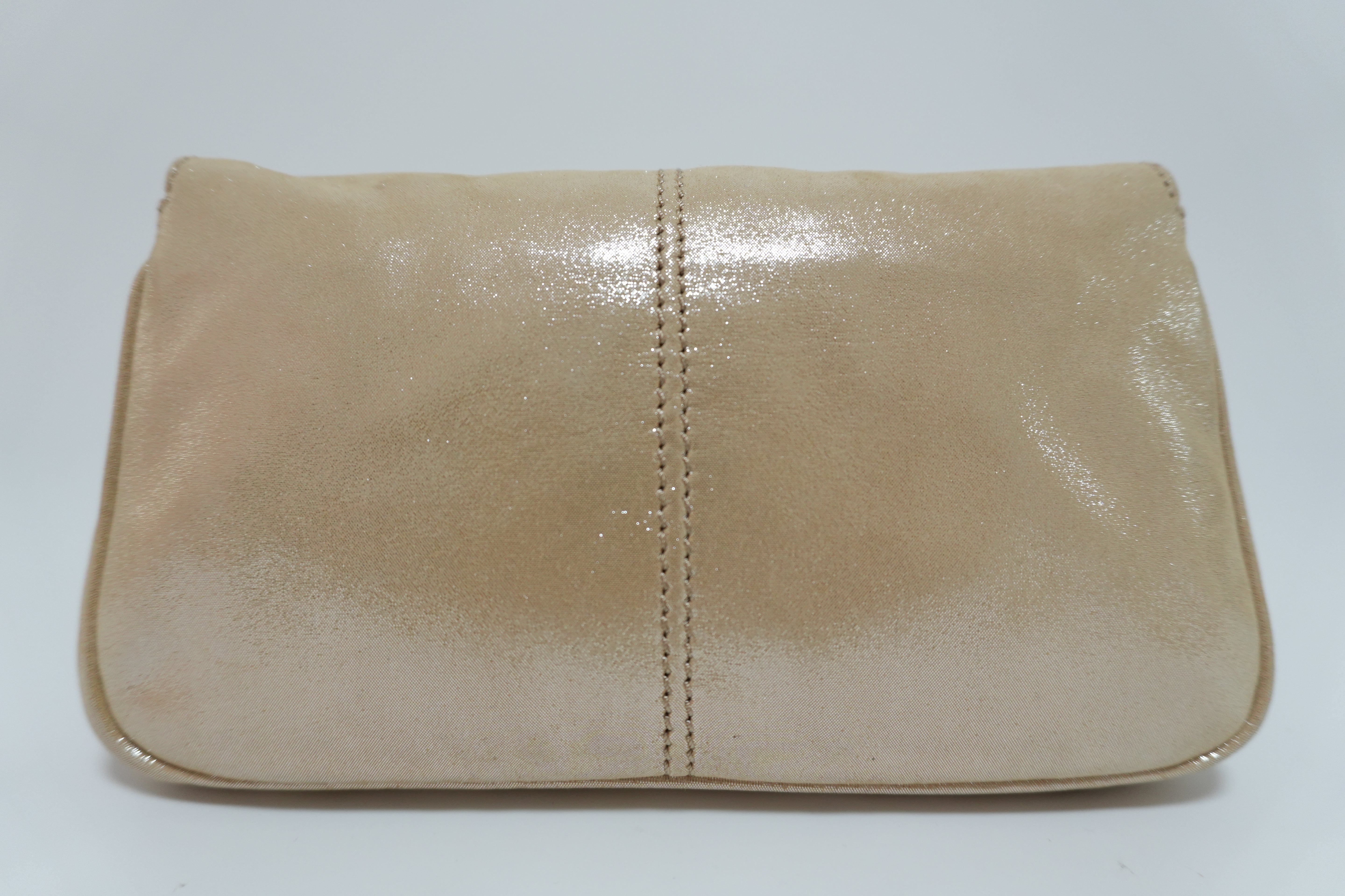 Fendi Clutch Bag Champagne Gold Used
