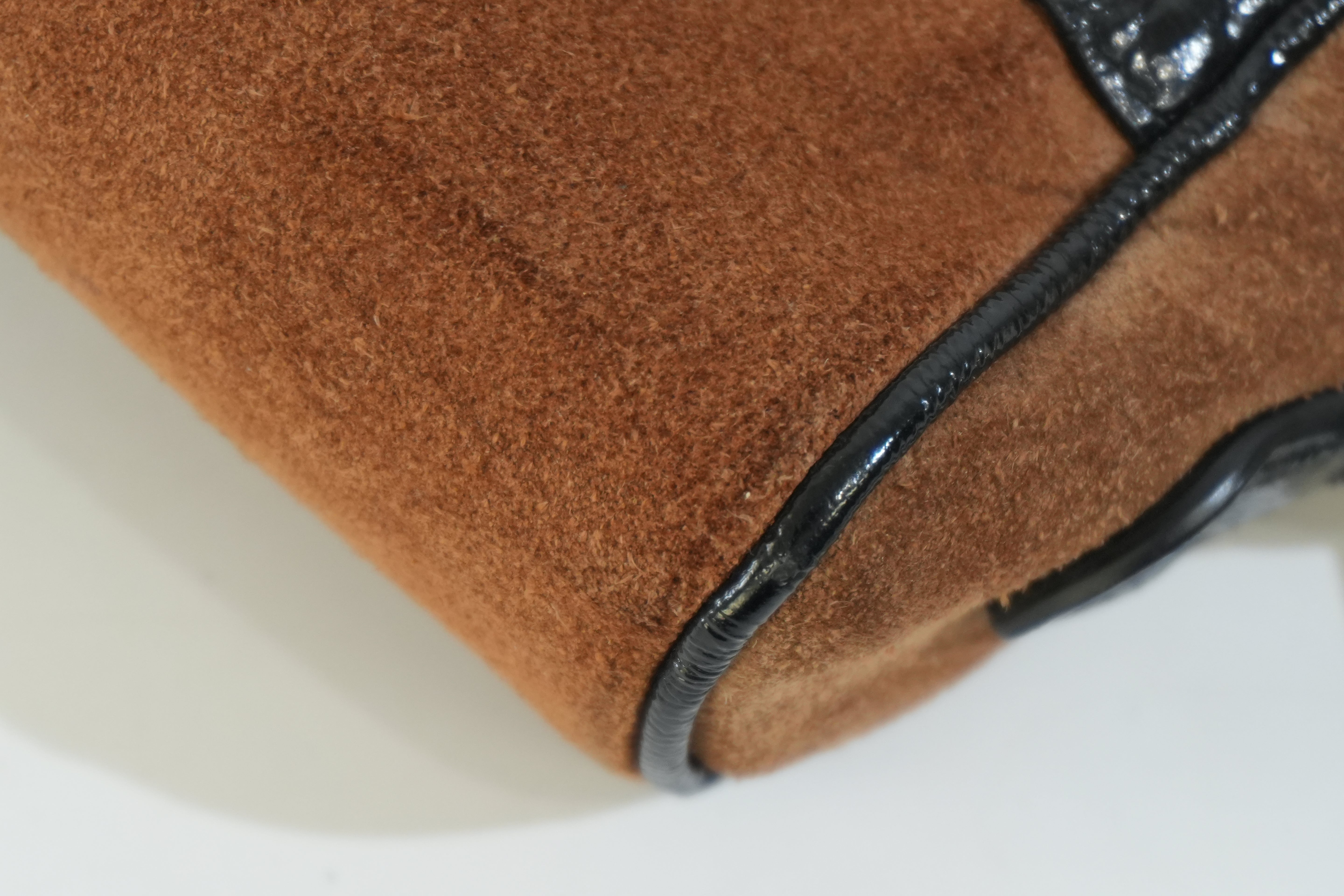 Pre-owned Gucci Suede Ophidia Crossbody Bag Brown