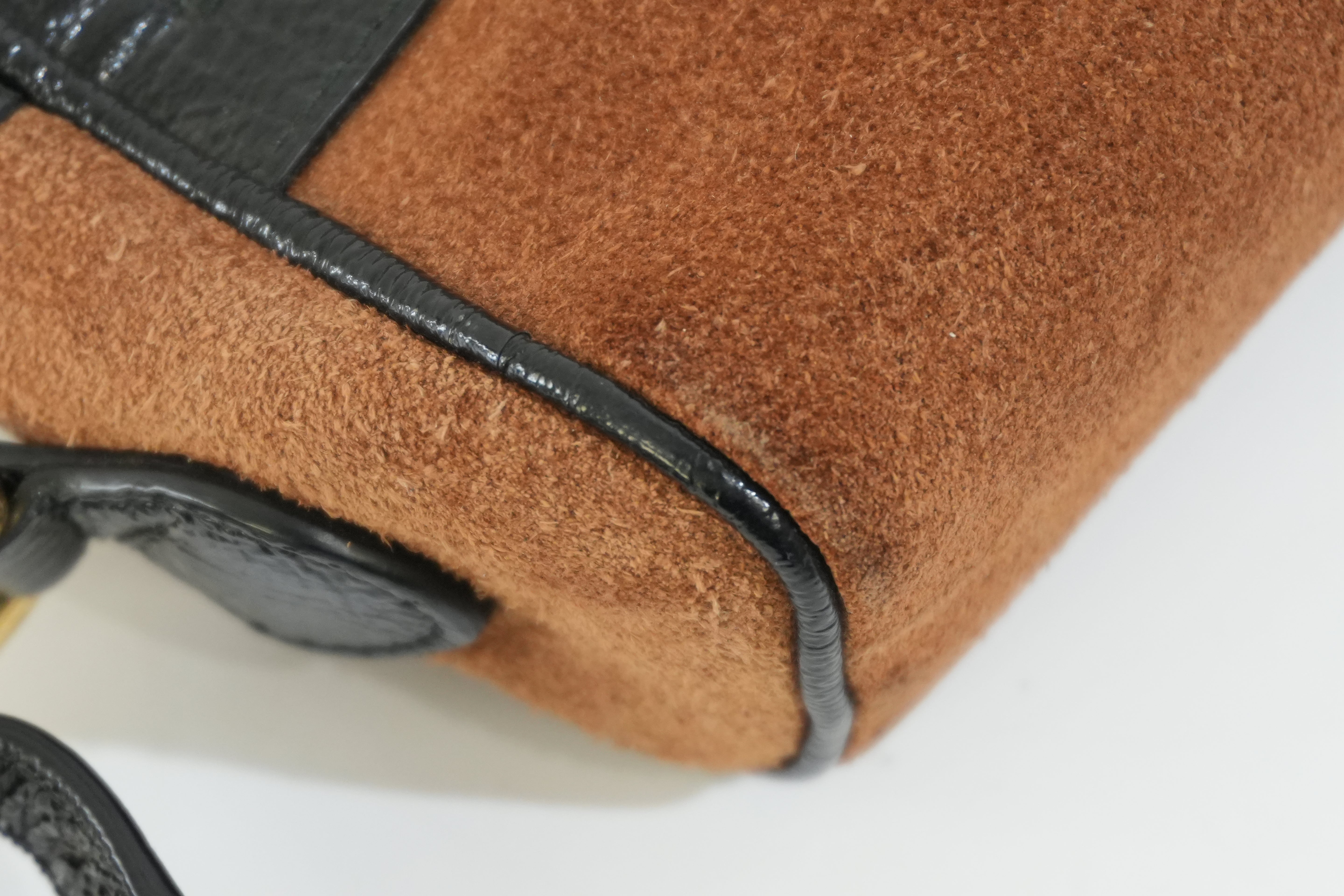Pre-owned Gucci Suede Ophidia Crossbody Bag Brown