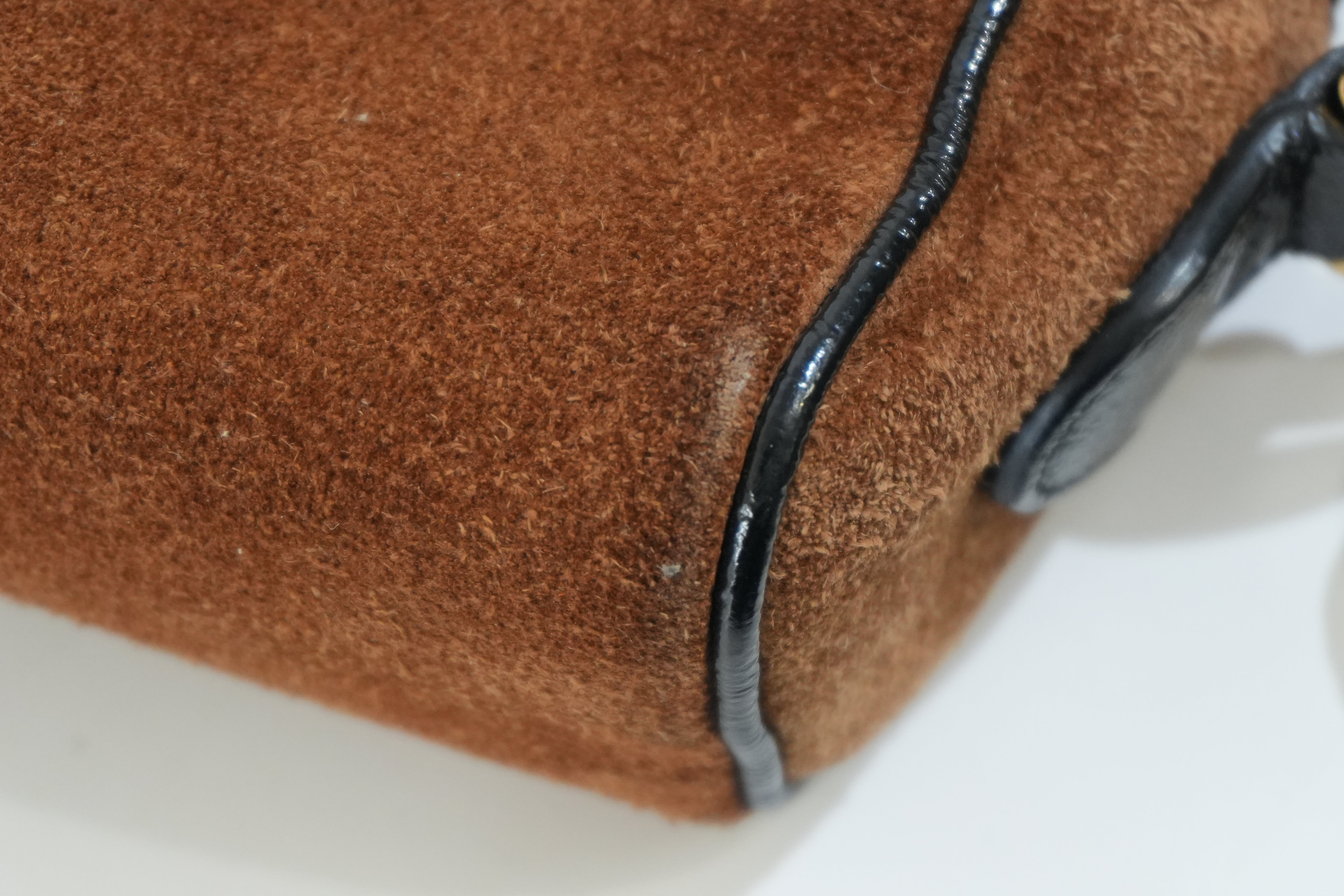 Pre-owned Gucci Suede Ophidia Crossbody Bag Brown
