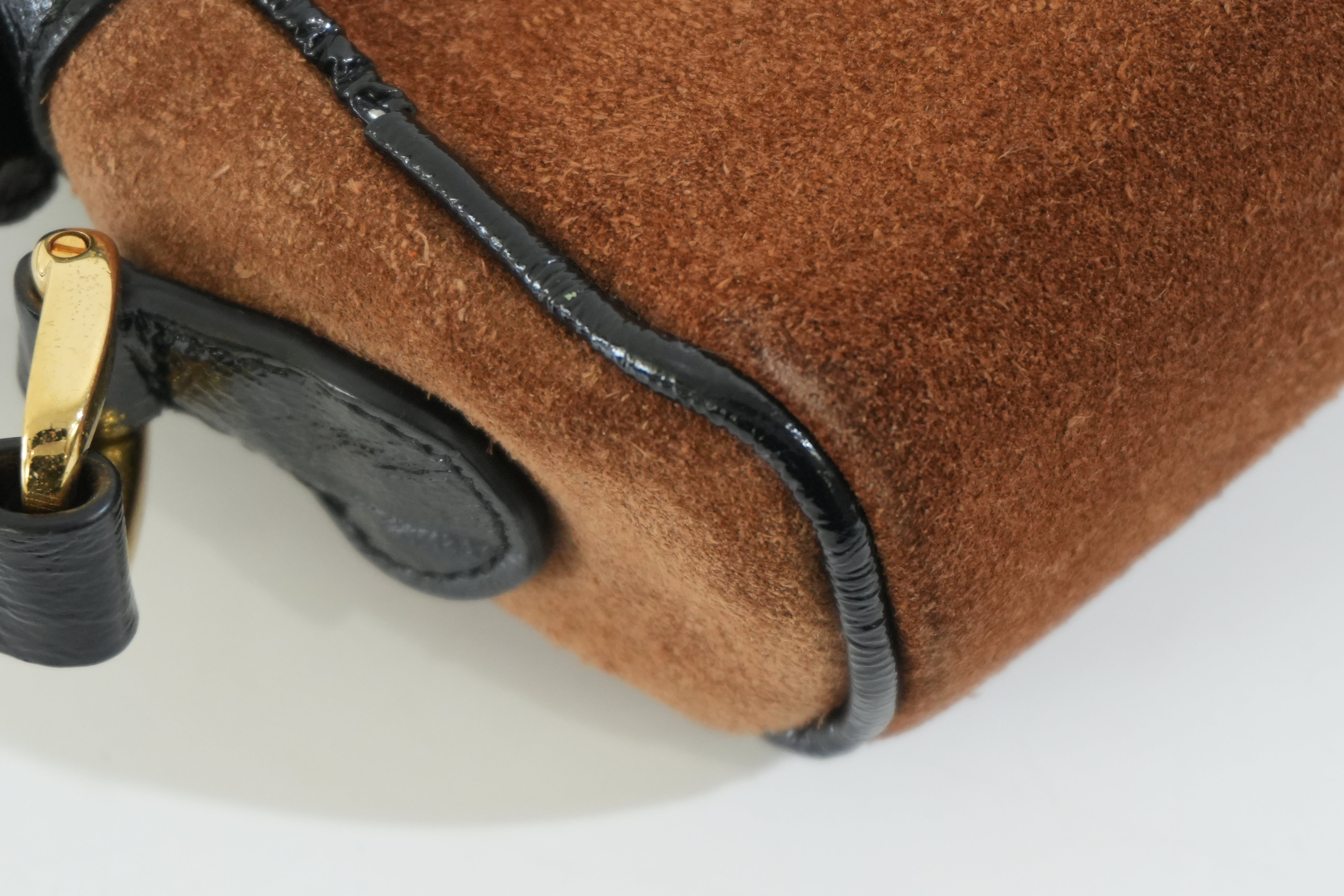 Pre-owned Gucci Suede Ophidia Crossbody Bag Brown