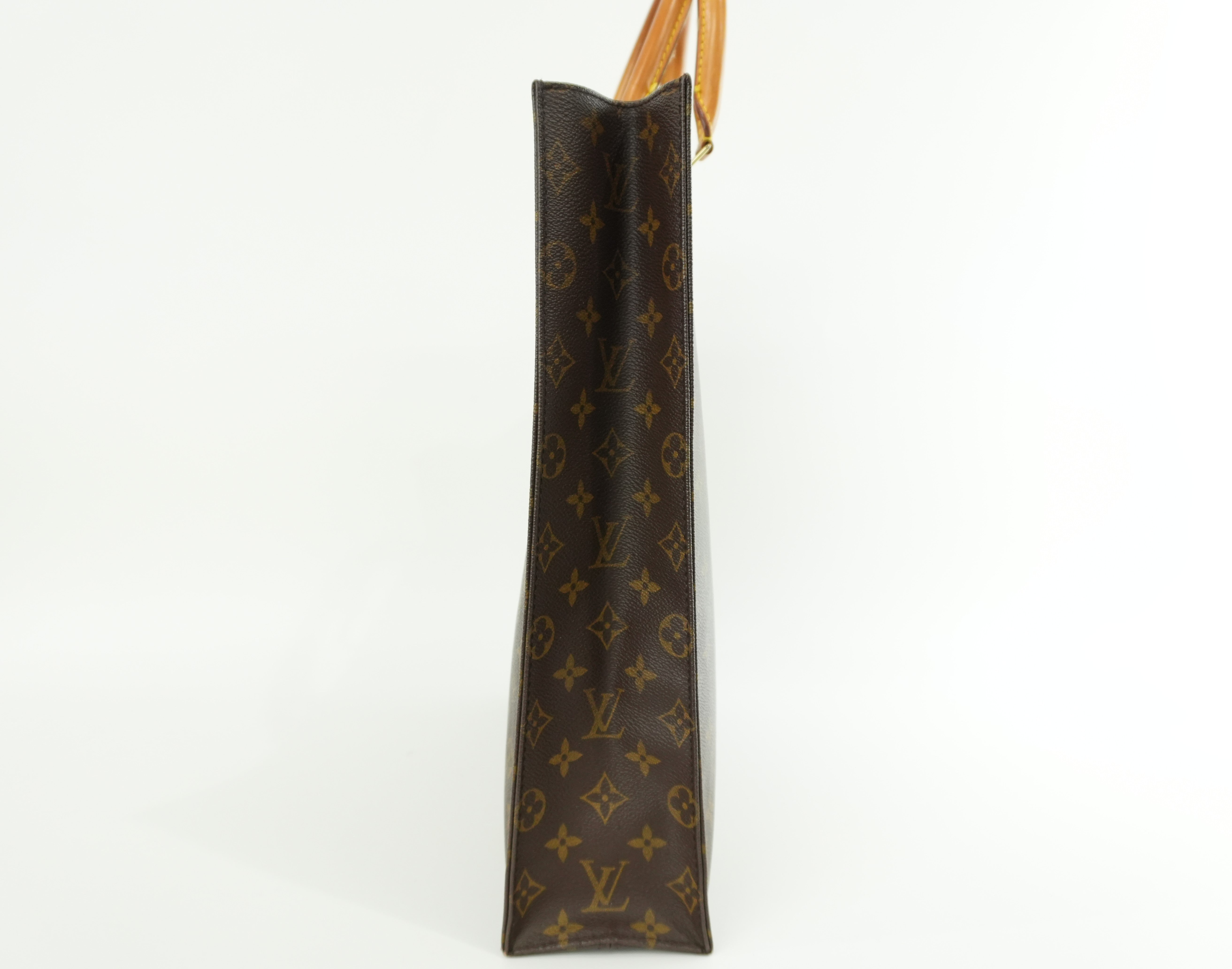 Louis Vuitton Monogram Sac Plat Tote Bag Used