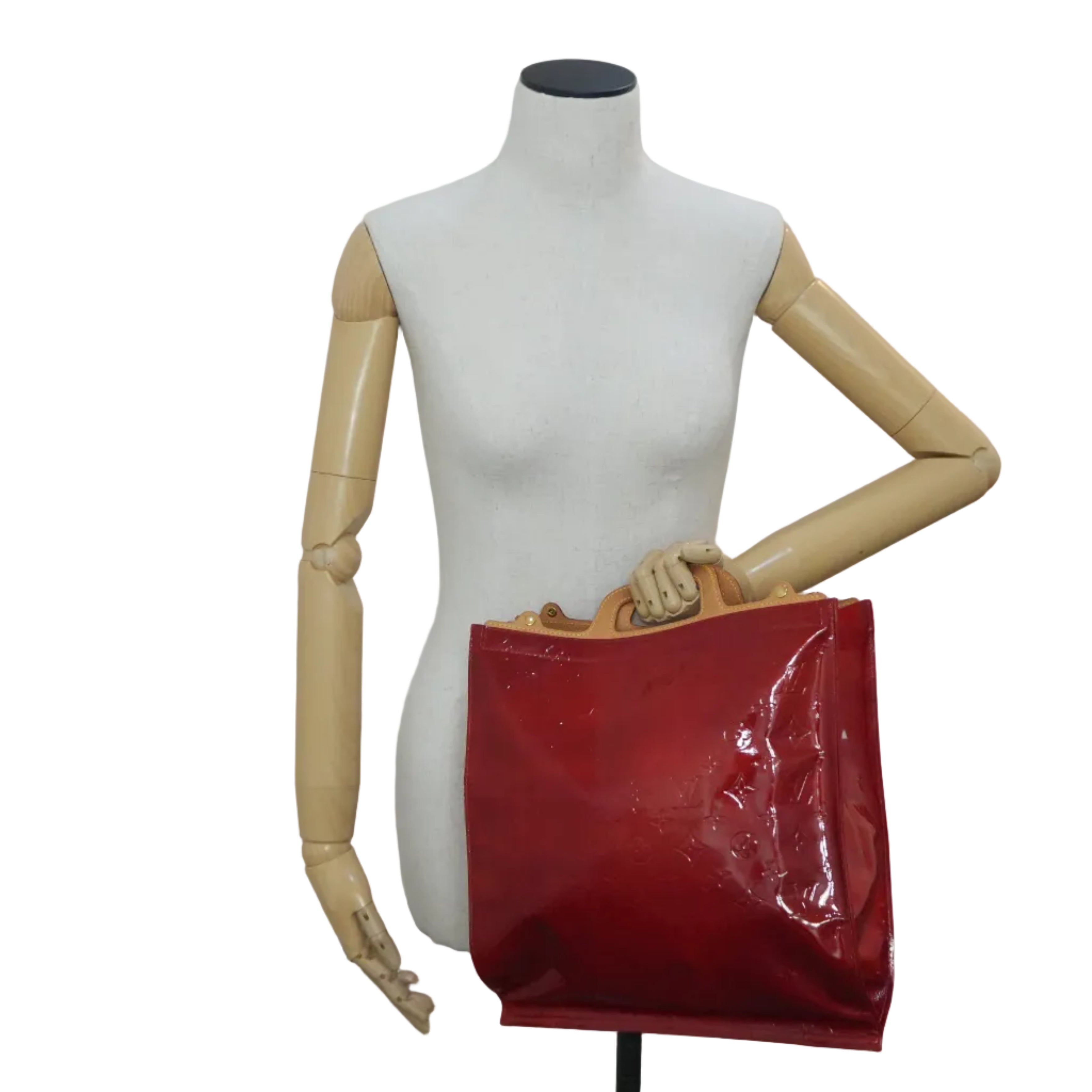 Pre-owned Louis Vuitton Vernis Tote Bag Red