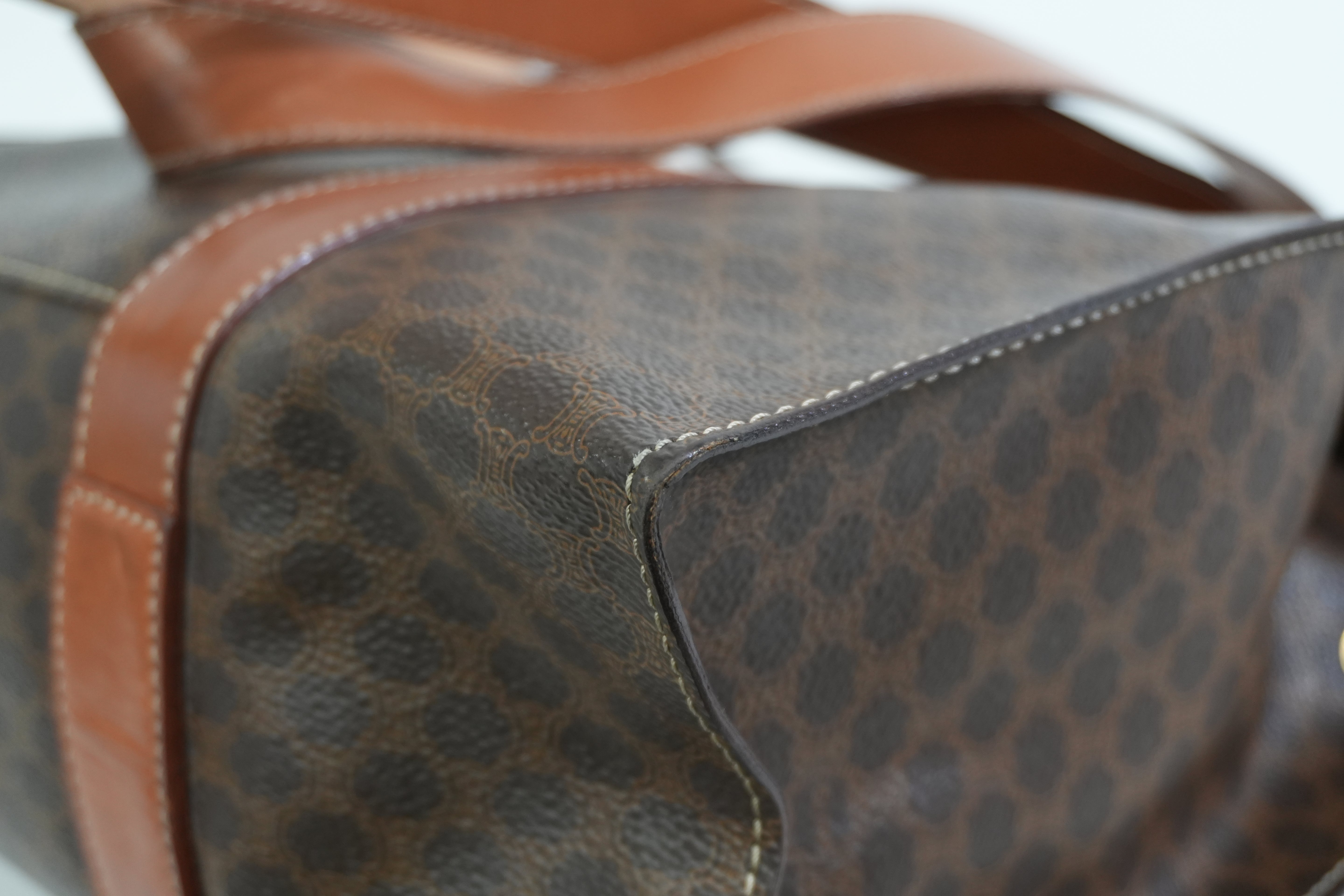 Pre-owned Celine Macadam Tote Bag Brown