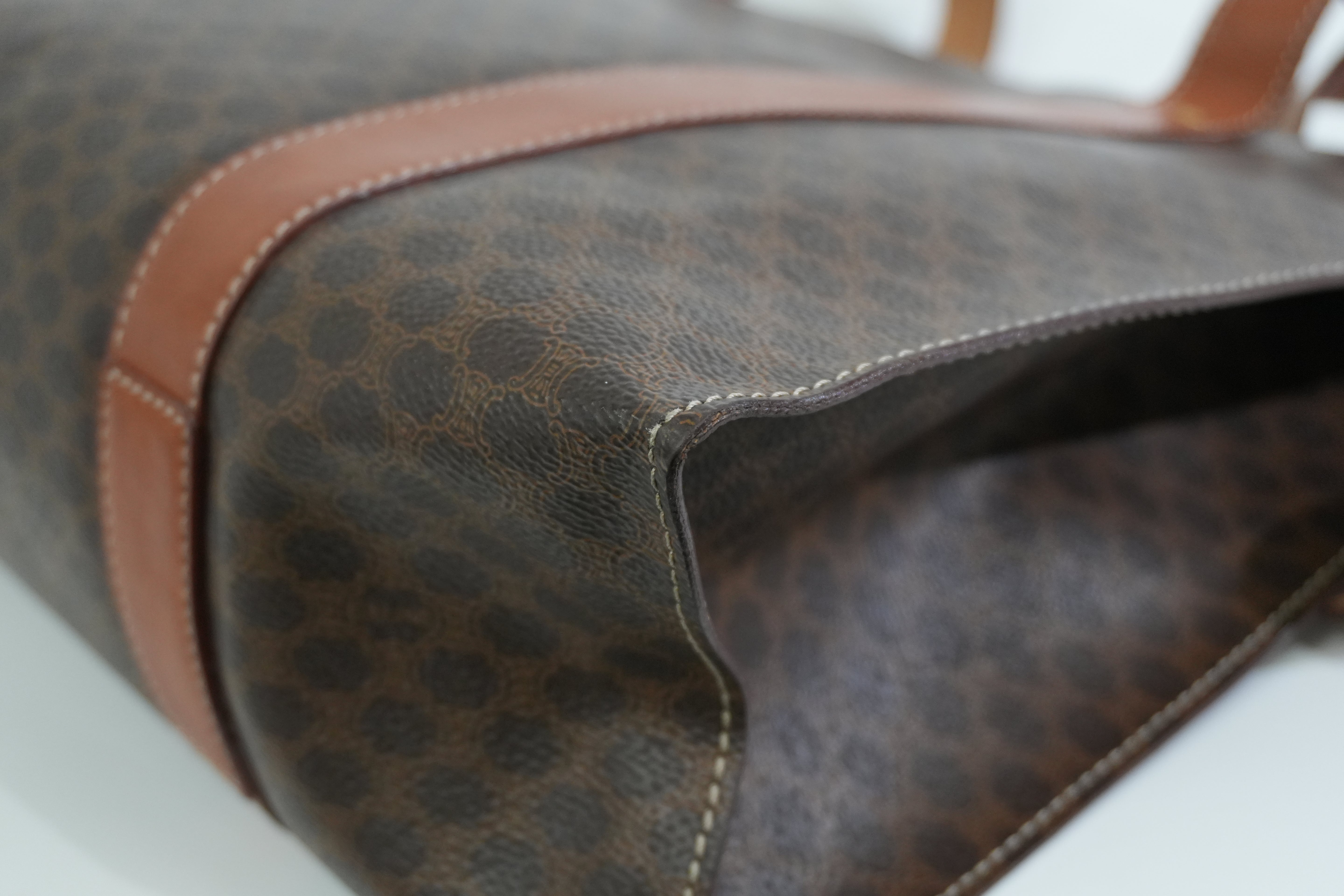 Pre-owned Celine Macadam Tote Bag Brown