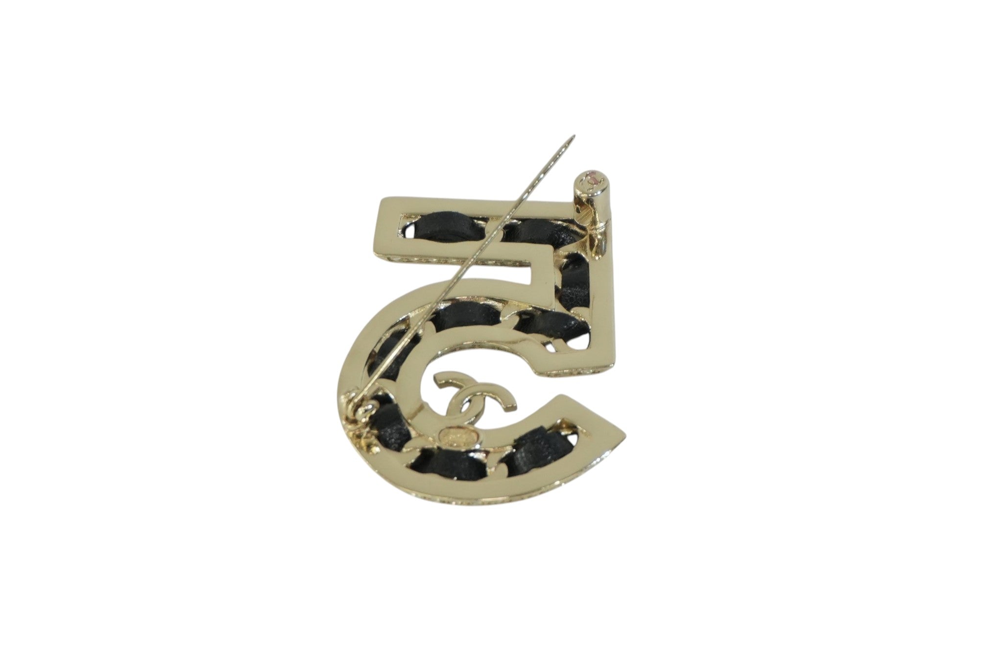 Pre-owned Chanel Number 5 Brooch Silver tone