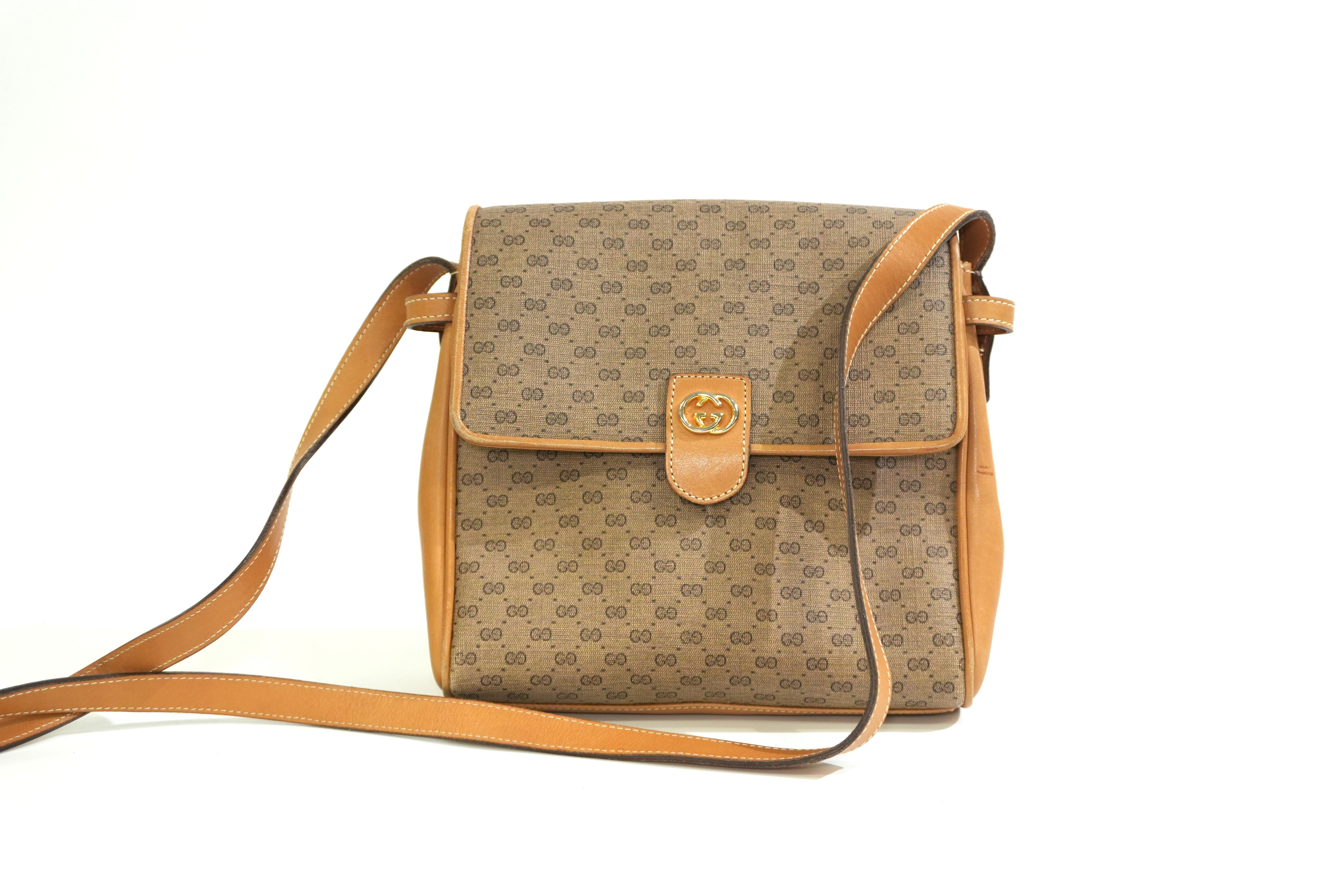 Pre-owned Gucci Microguccisima Shoulder Bag Brown