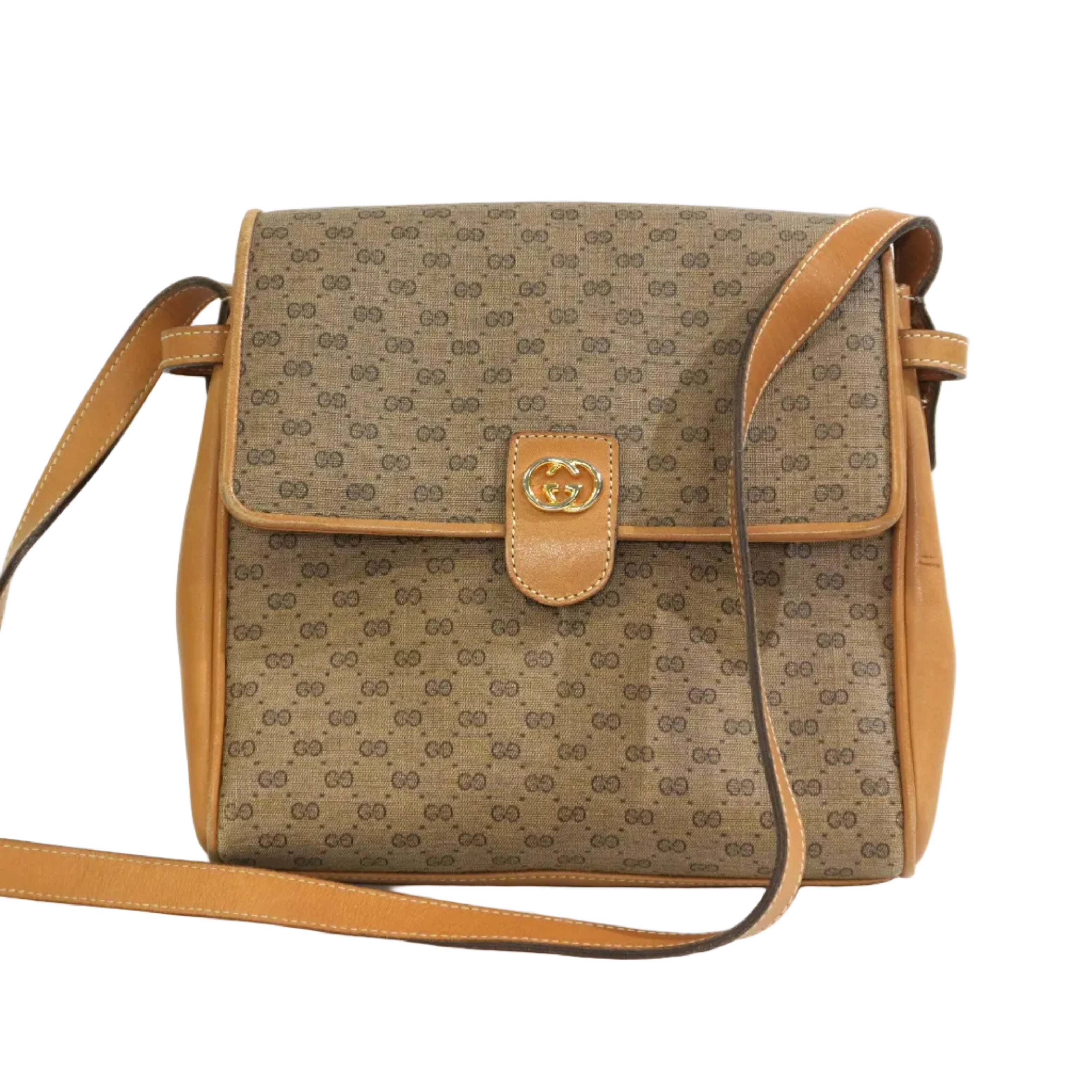 Pre-owned Gucci Microguccisima Shoulder Bag Brown
