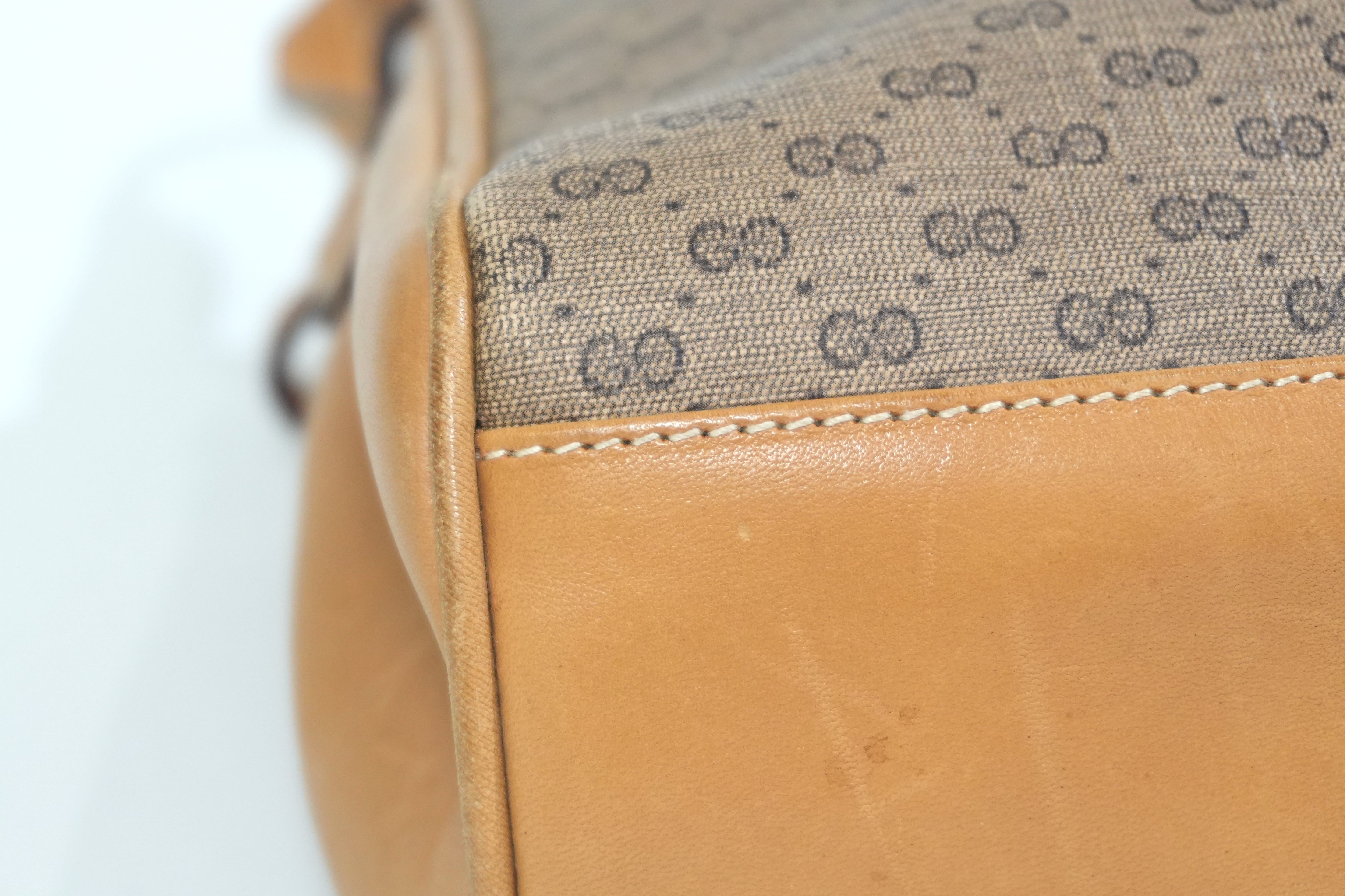 Pre-owned Gucci Microguccisima Shoulder Bag Brown