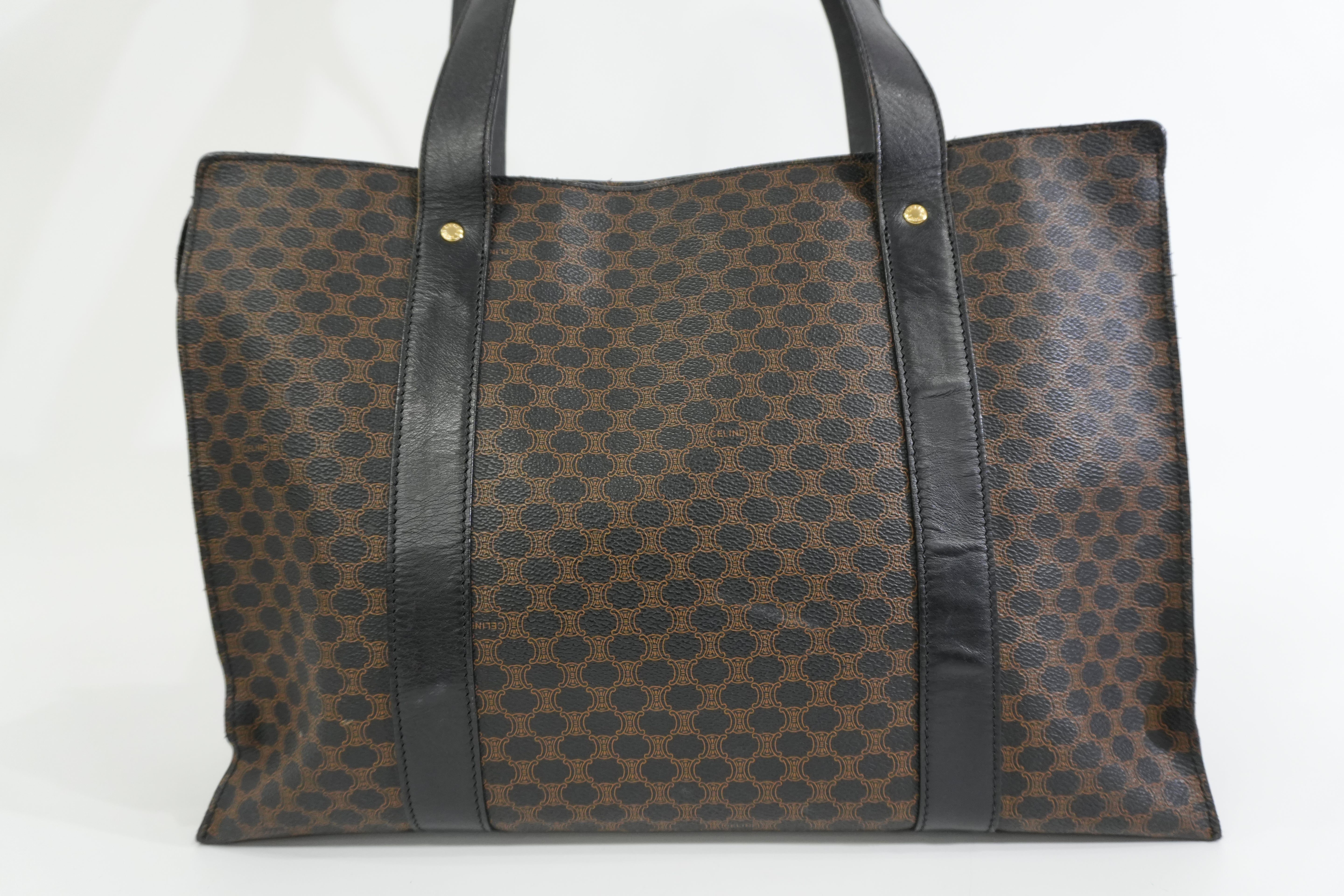 Pre-owned Celine Macadam Tote Bag Black