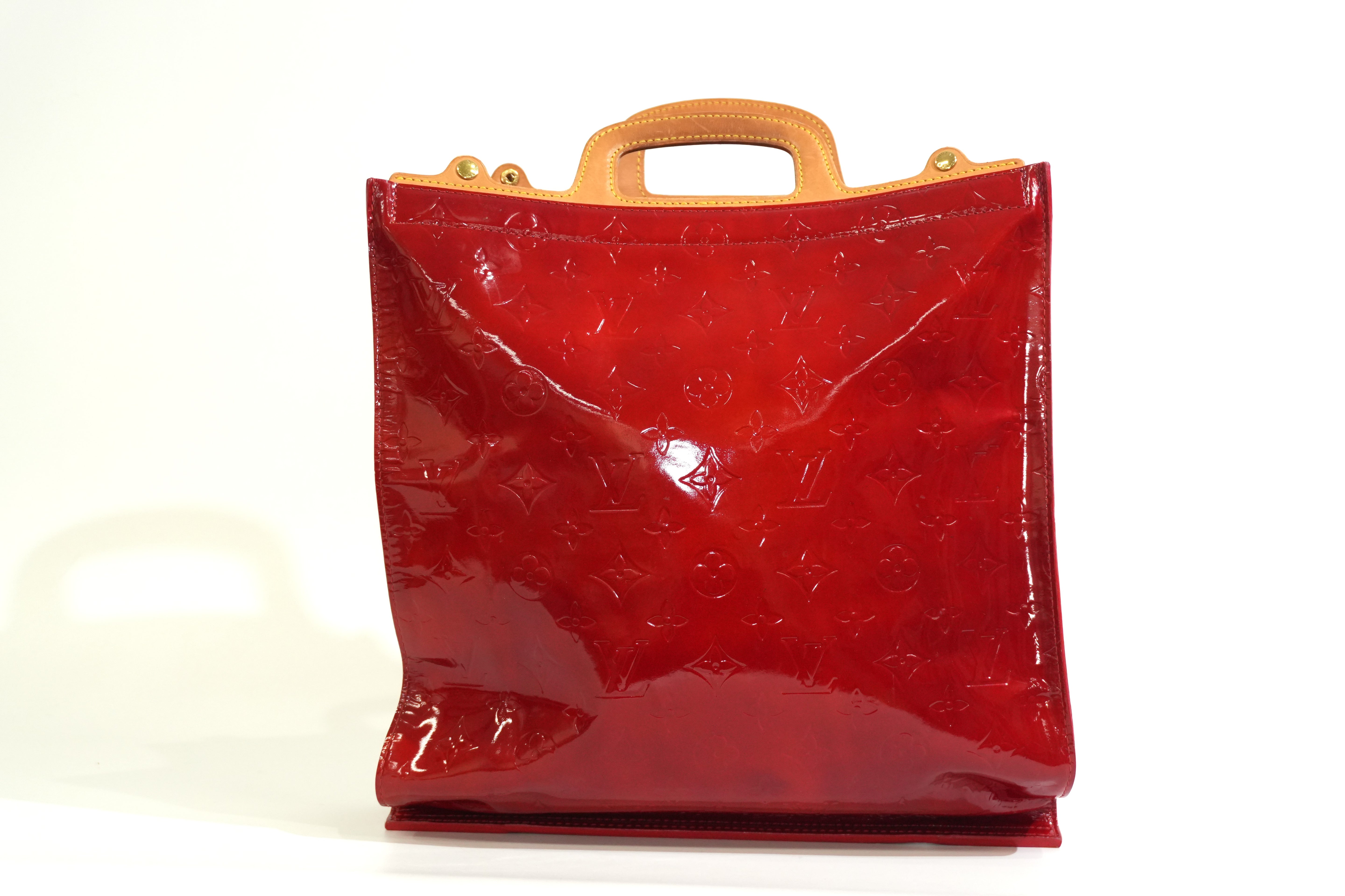 Pre-owned Louis Vuitton Vernis Tote Bag Red