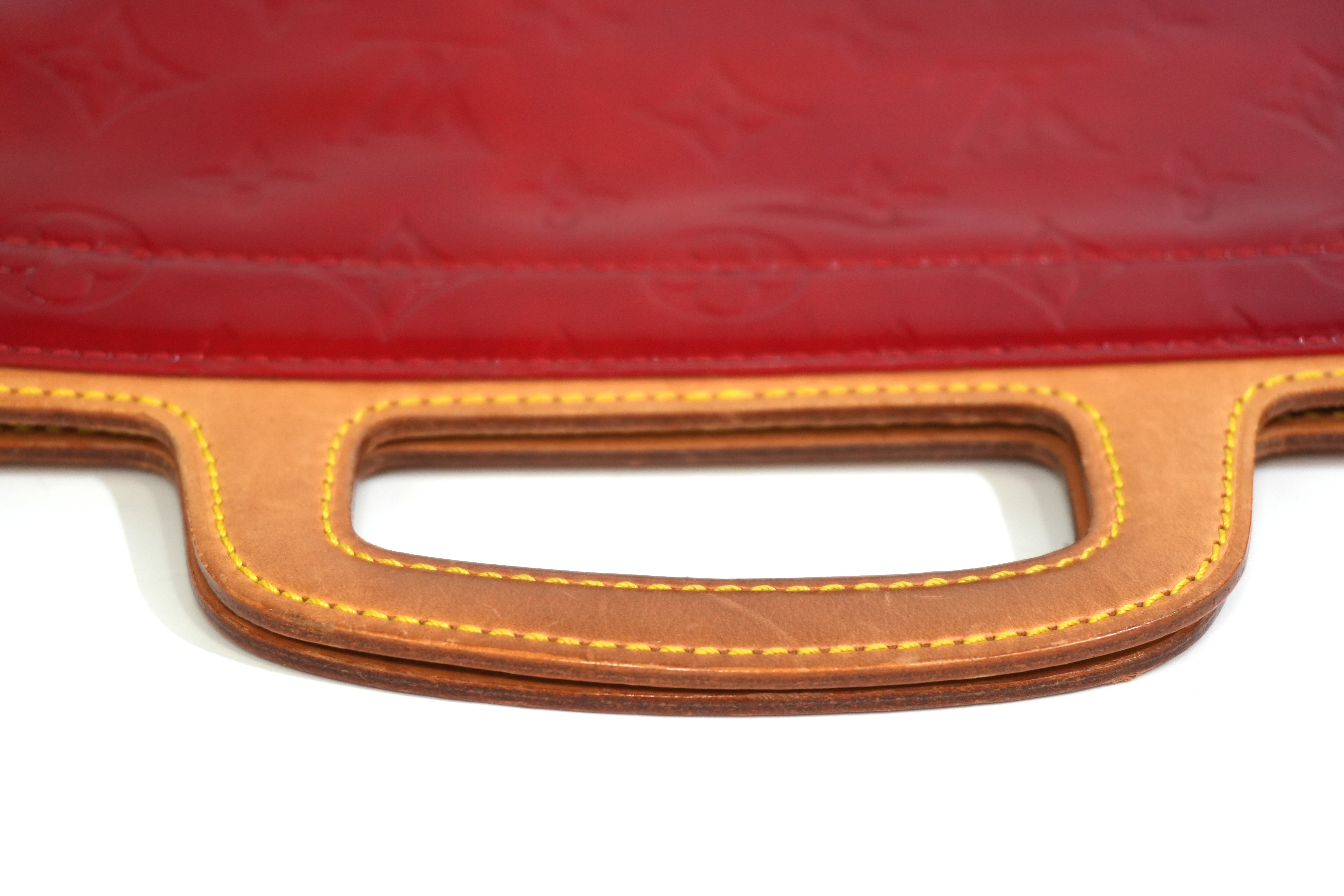 Pre-owned Louis Vuitton Vernis Tote Bag Red