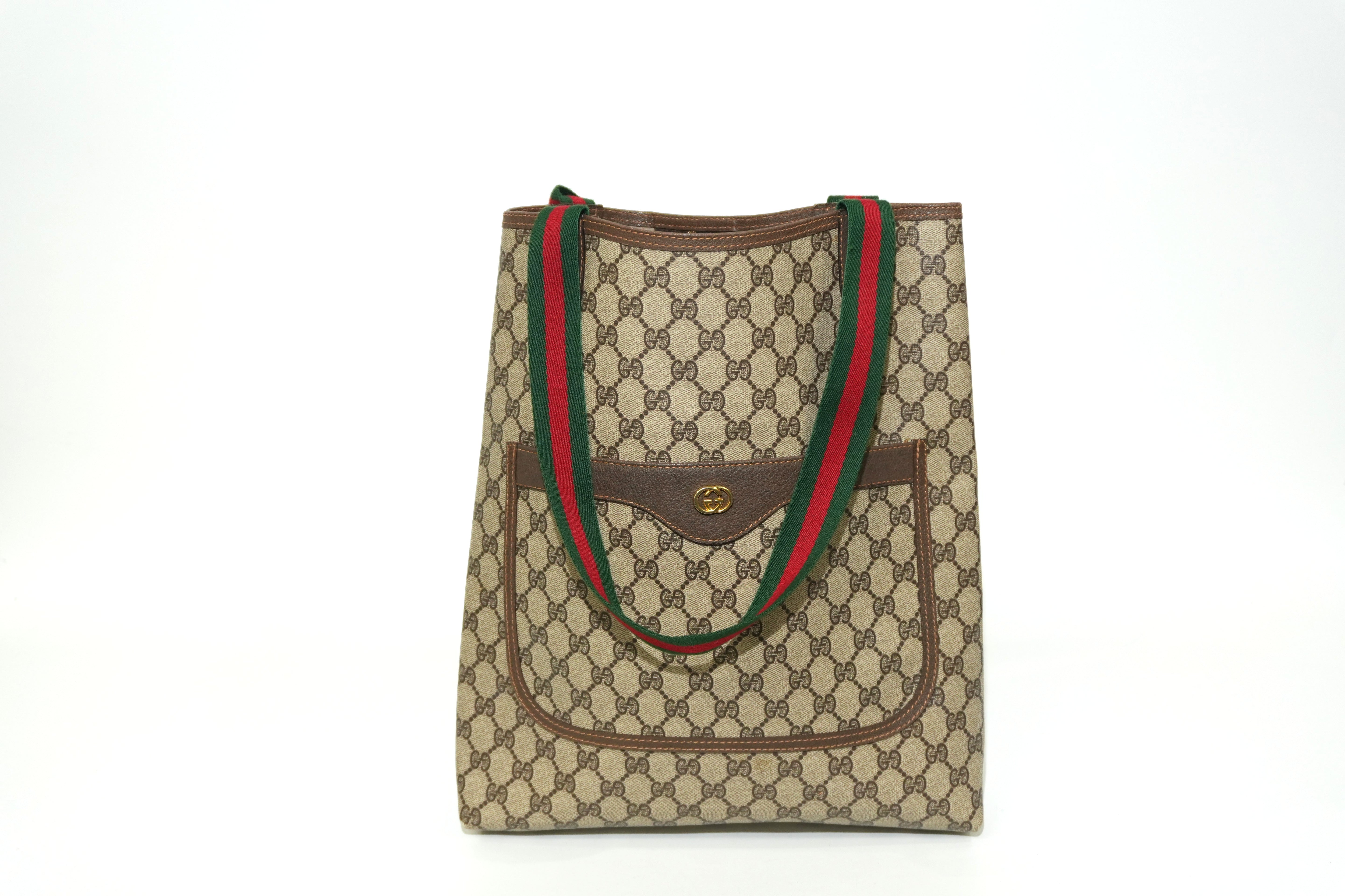 Pre-owned Gucci Ophidia Tote Bag Brown