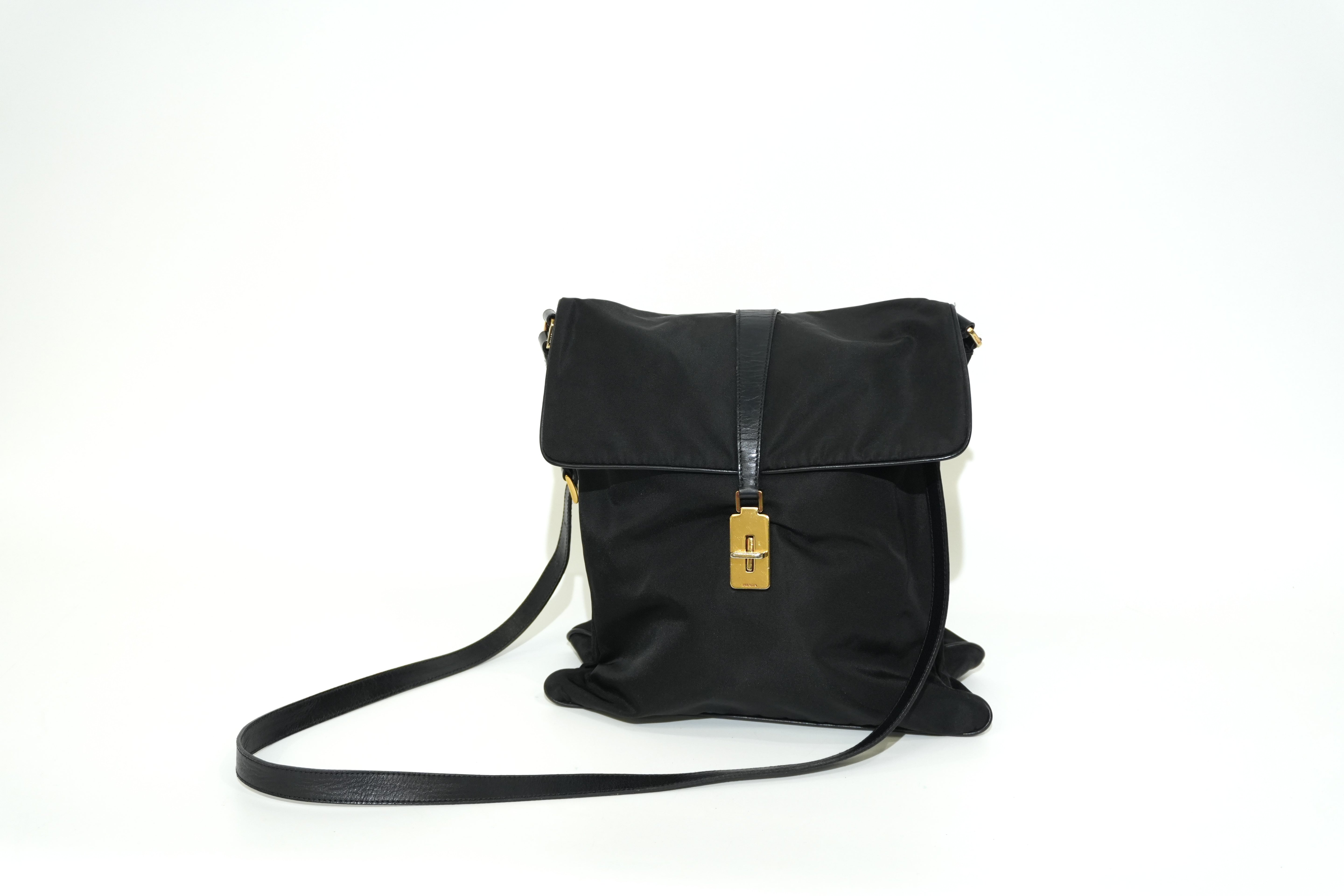 Pre-owned Prada Crossbody Navy Black