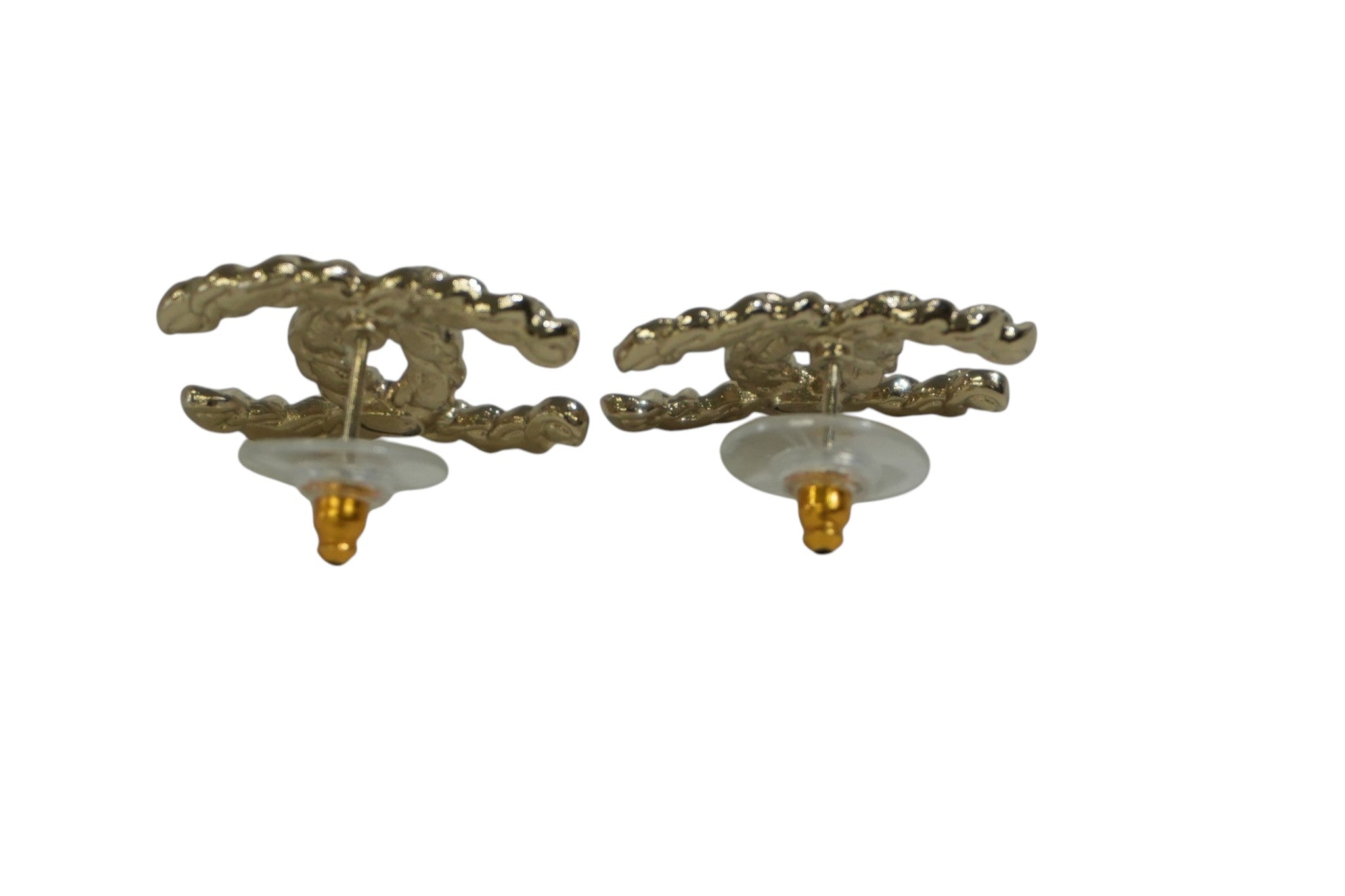 Pre-owned Chanel CC Earrings Black and Gold