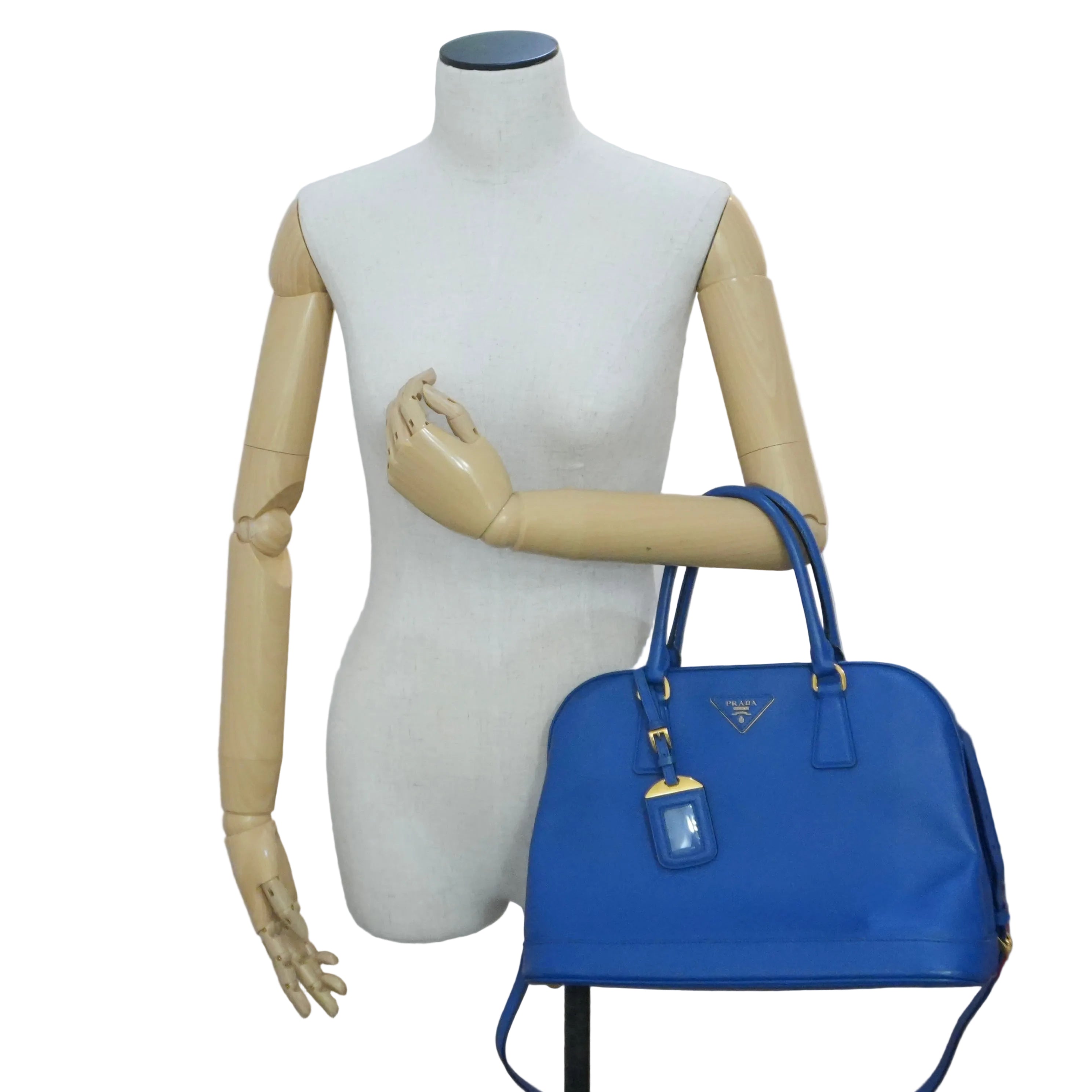 Pre-owned Prada Saffiano Two Way Shoulder Bag Blue
