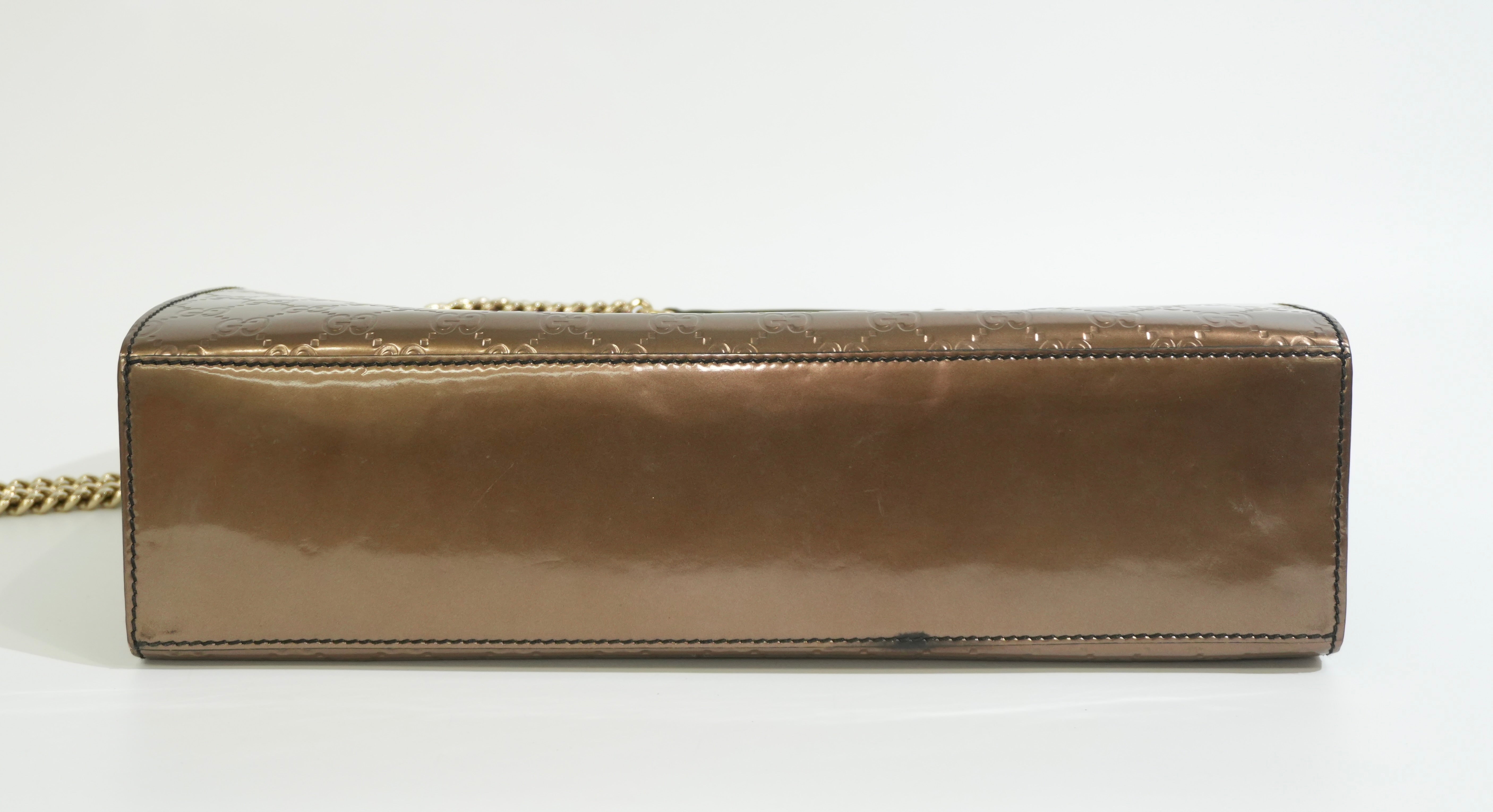 Pre-owned Gucci Emily Chain Shoulder Bag Bronze