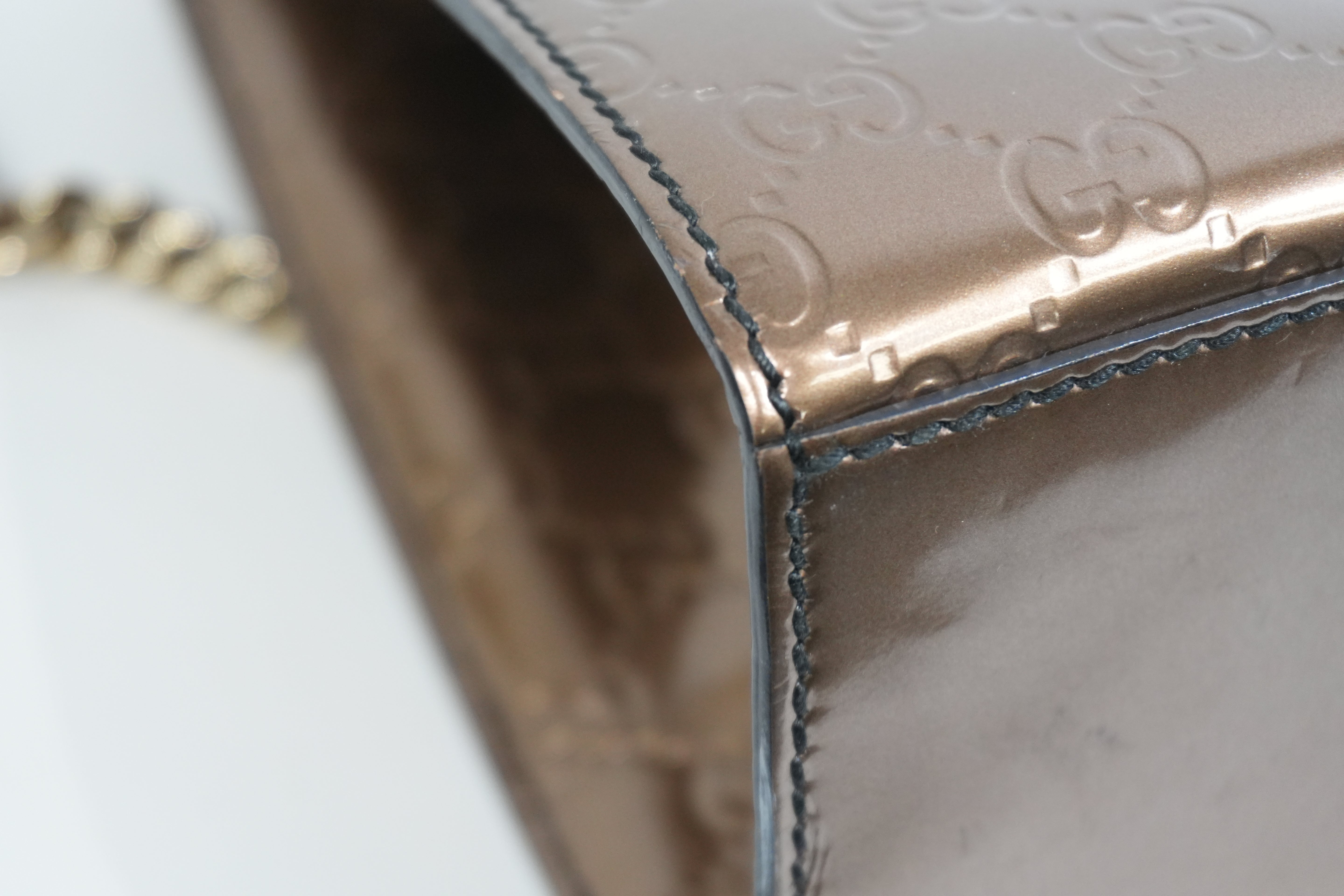 Pre-owned Gucci Emily Chain Shoulder Bag Bronze