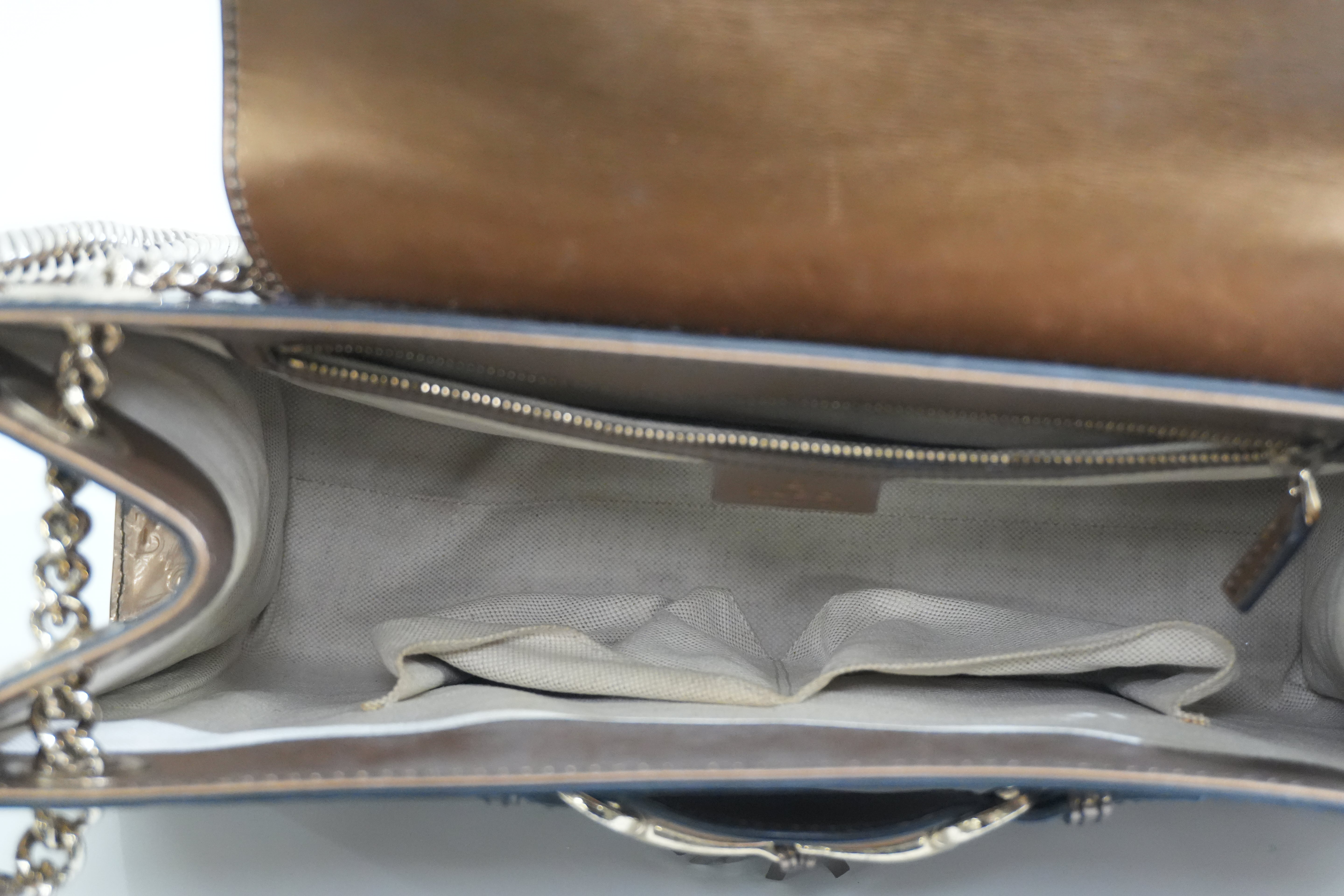 Pre-owned Gucci Emily Chain Shoulder Bag Bronze