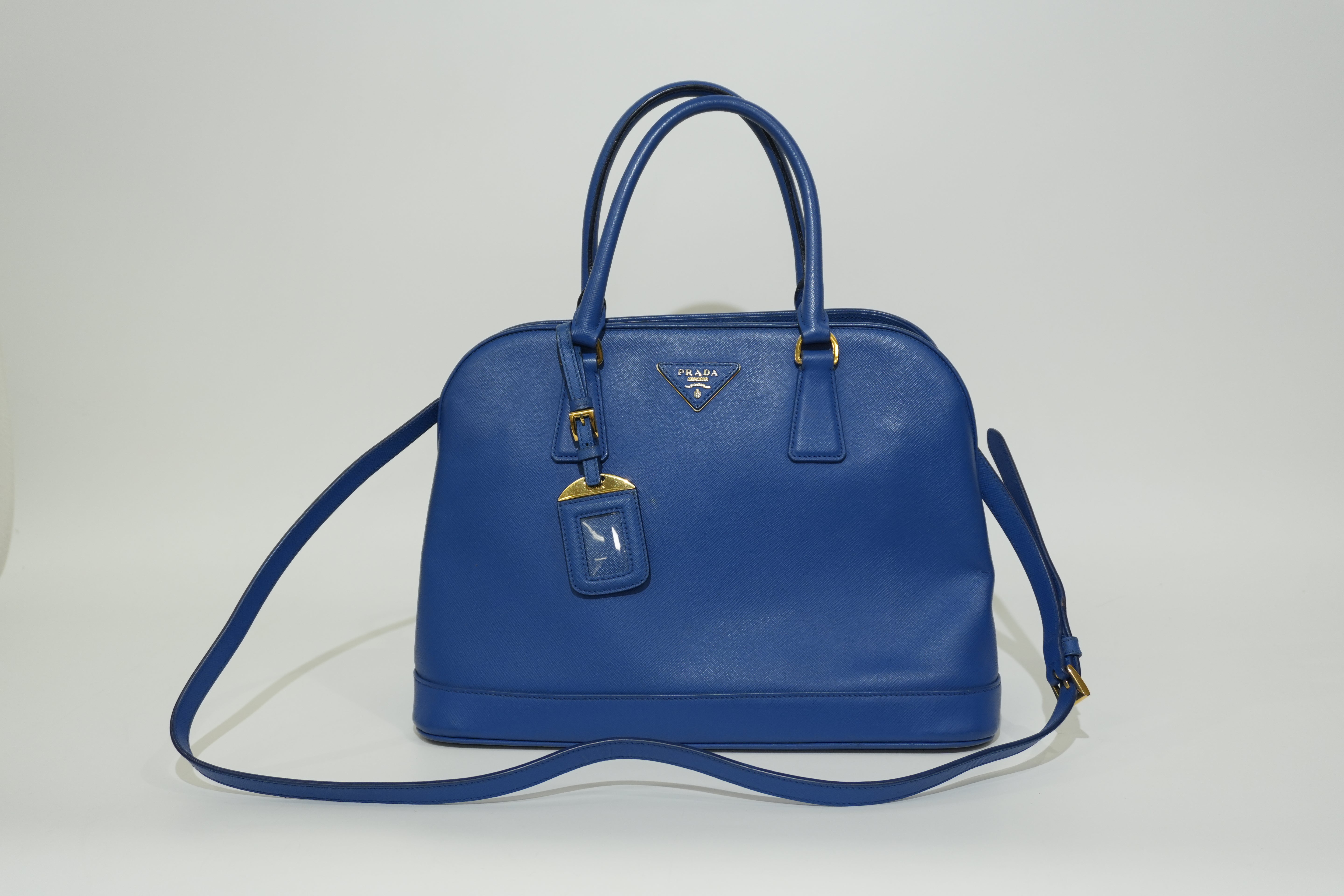 Pre-owned Prada Saffiano Two Way Shoulder Bag Blue