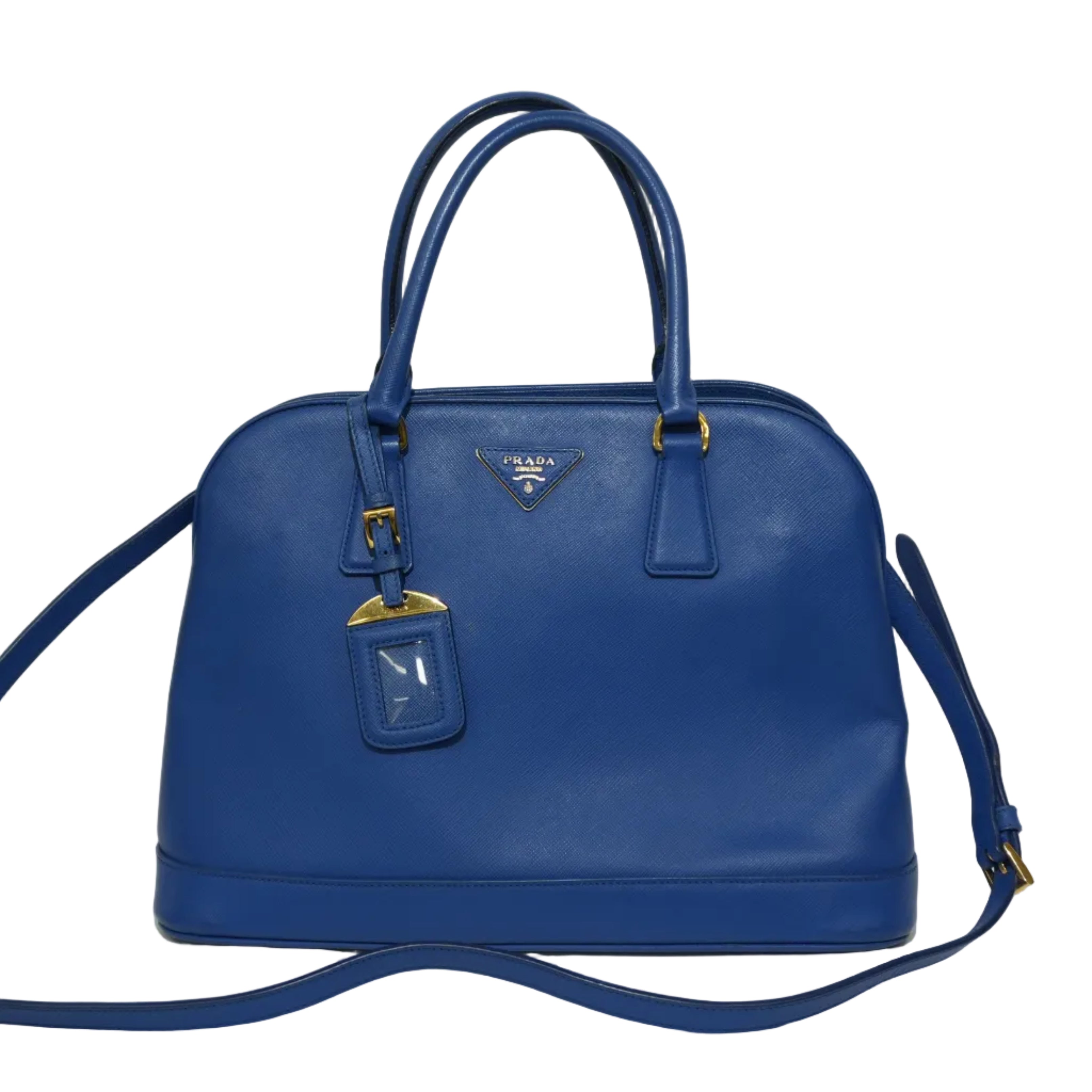 Pre-owned Prada Saffiano Two Way Shoulder Bag Blue