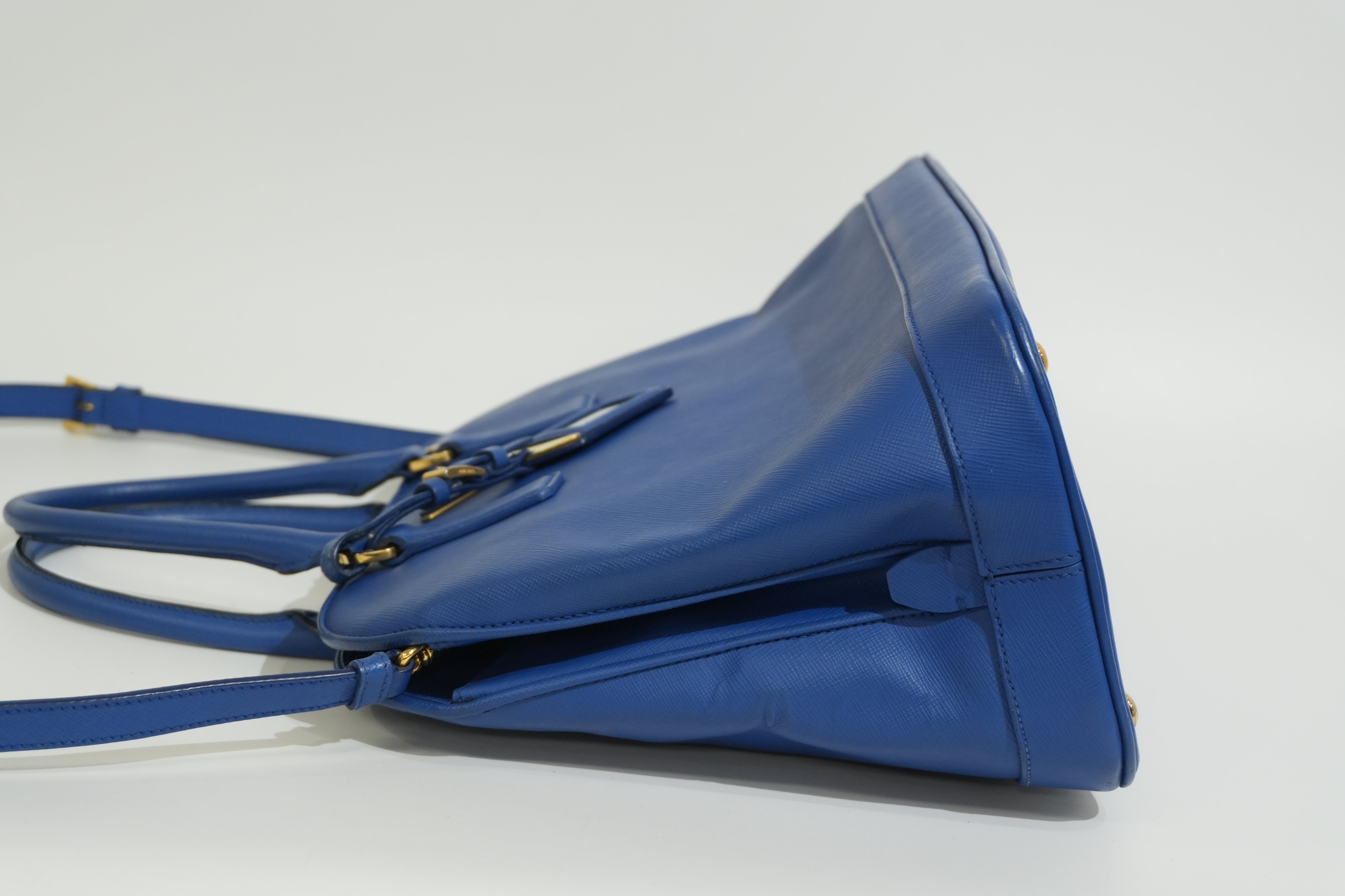 Pre-owned Prada Saffiano Two Way Shoulder Bag Blue