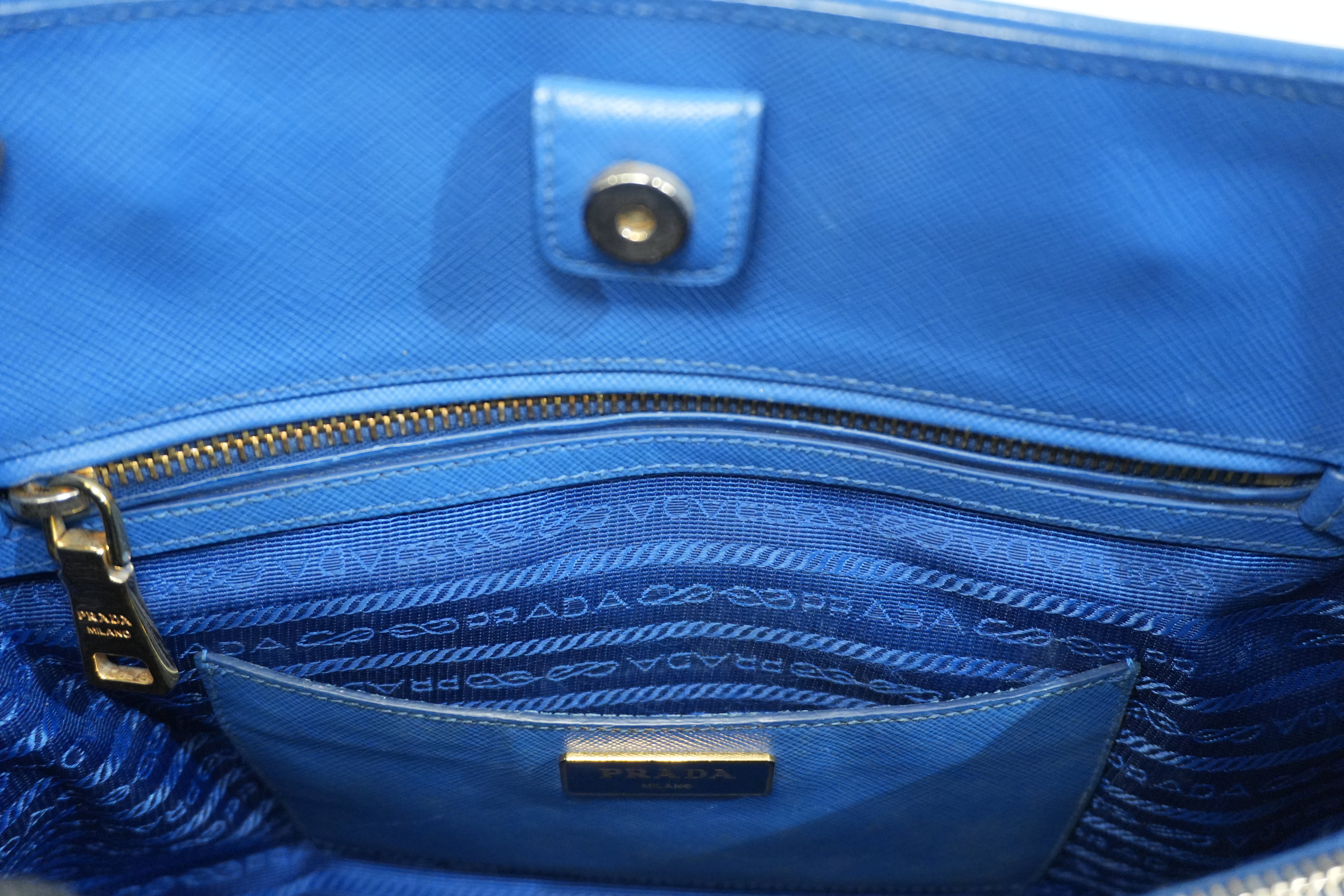 Pre-owned Prada Saffiano Two Way Shoulder Bag Blue