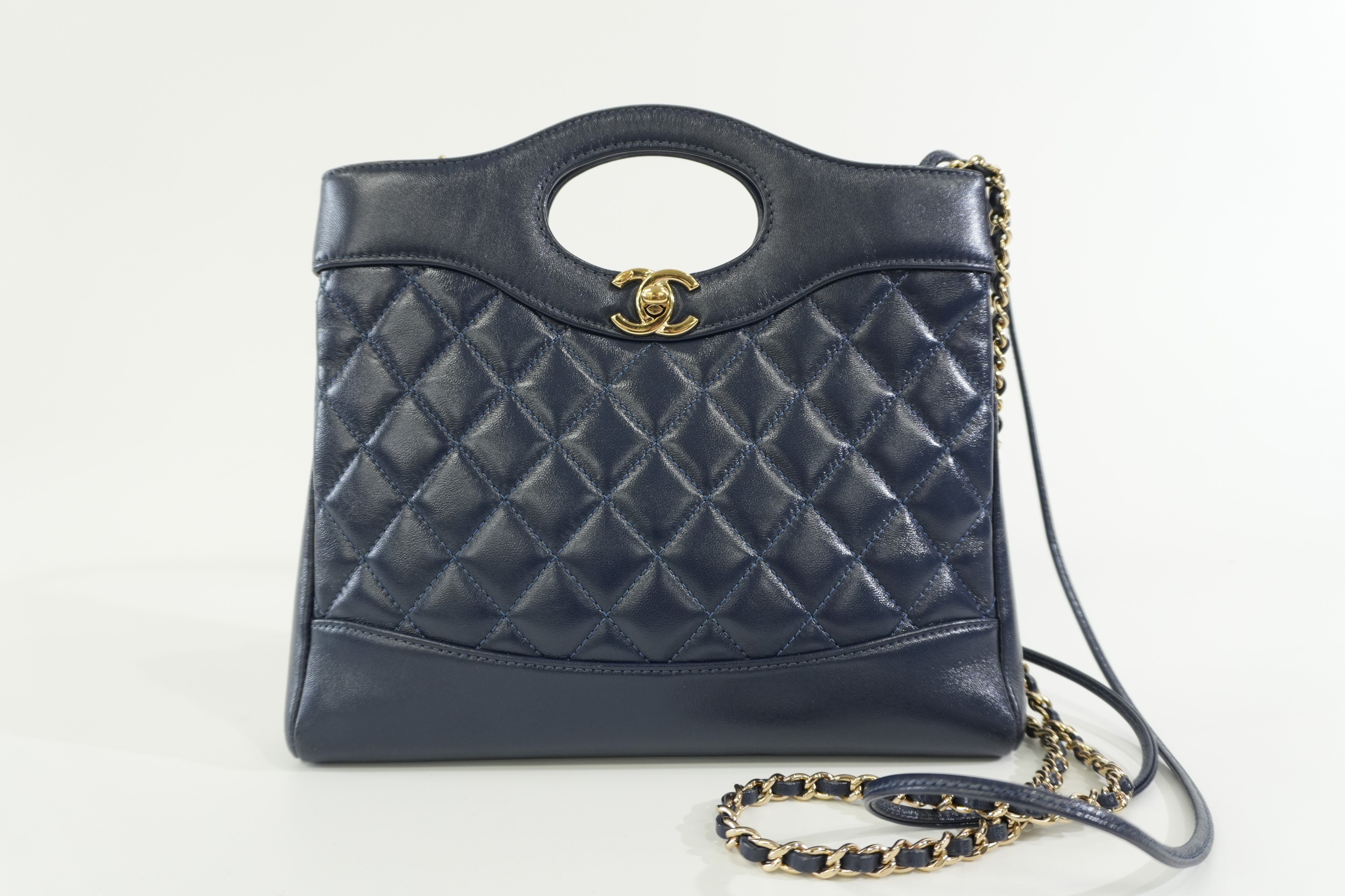 Pre-owned Chanel 31 Mini Shopping Shoulder Bag Blue