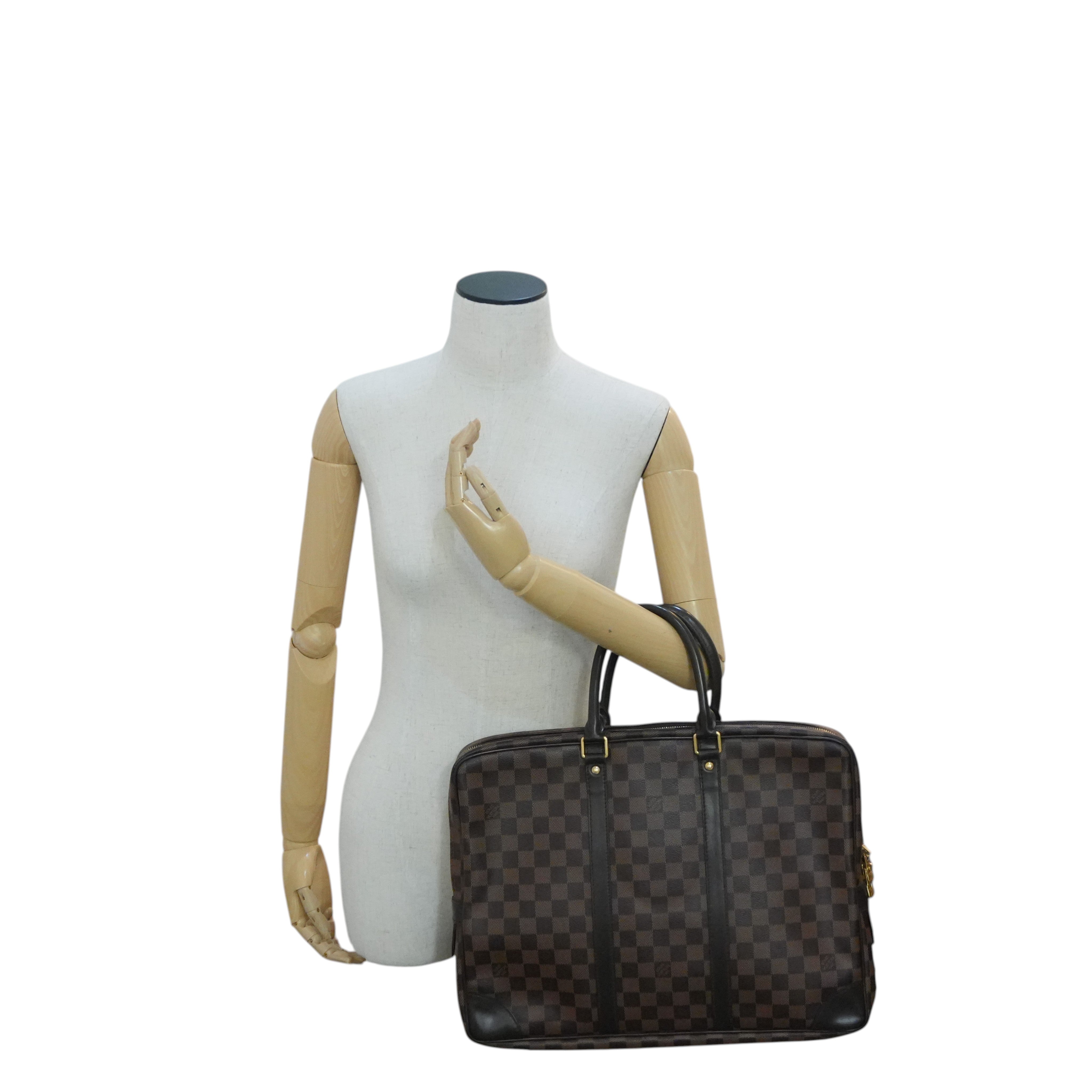 Pre-owned Louis Vuitton Damier Ebene Porte Documents Briefcase
