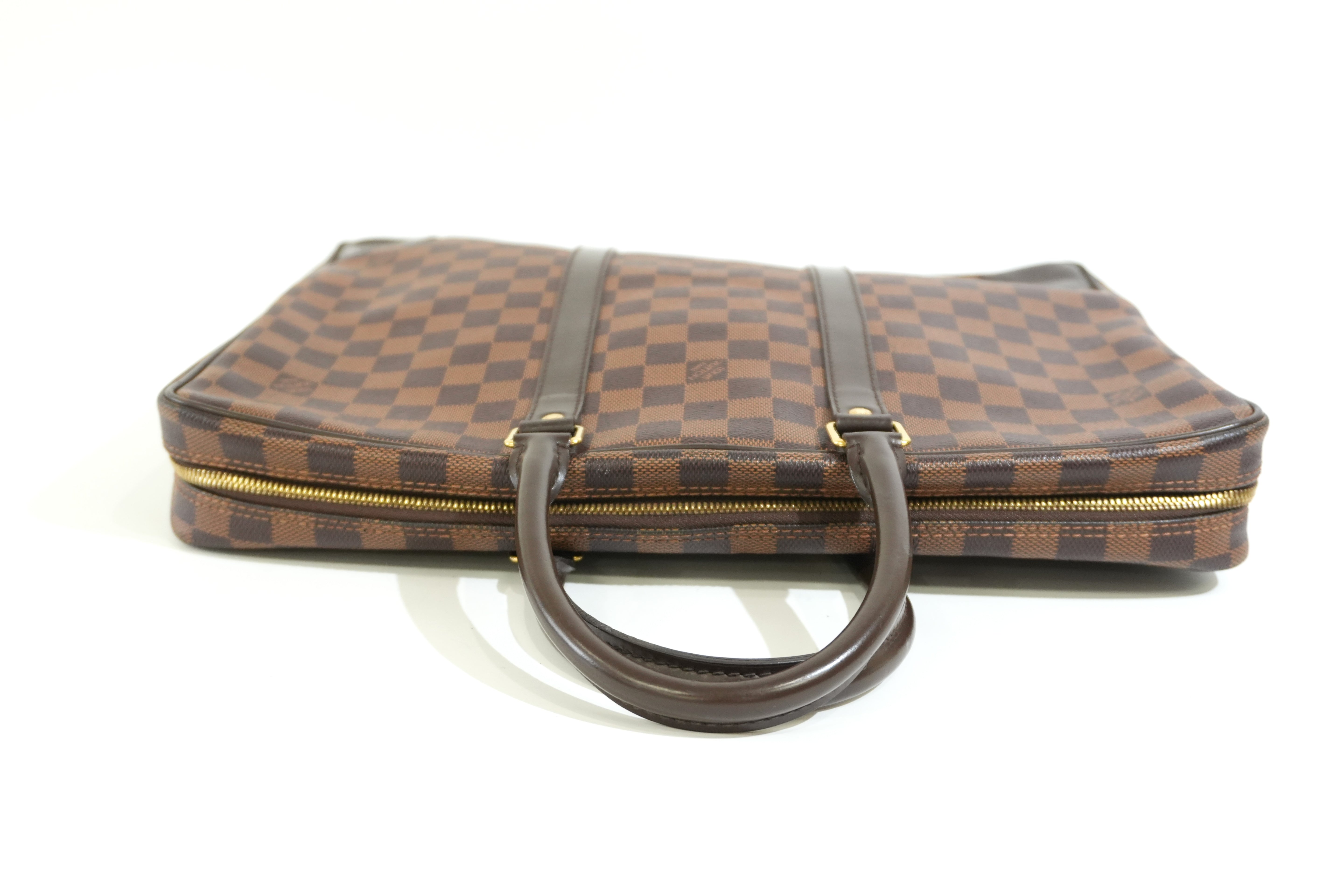 Pre-owned Louis Vuitton Damier Ebene Porte Documents Briefcase