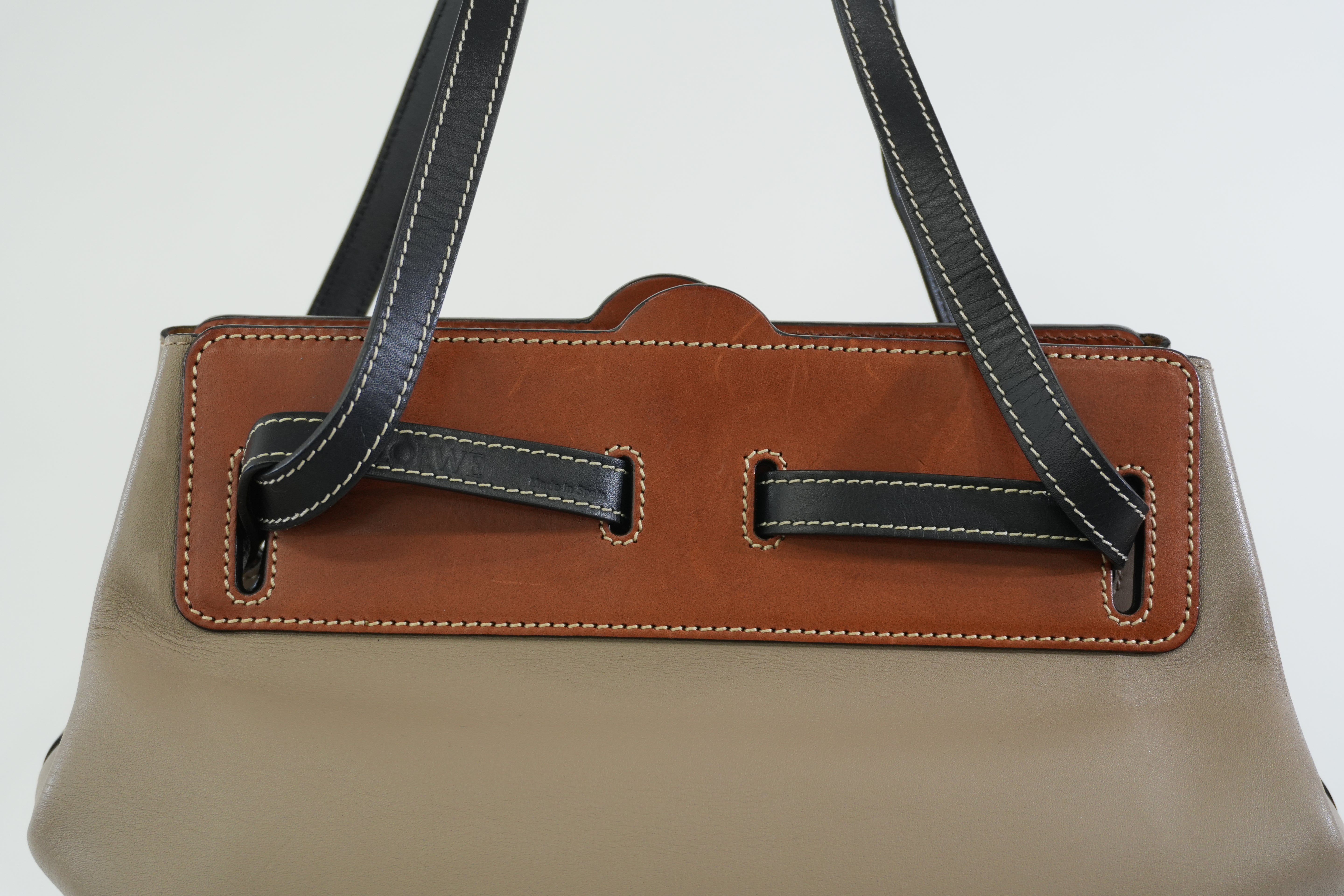 Pre-owned Loewe Lazo Tote Bag Brown