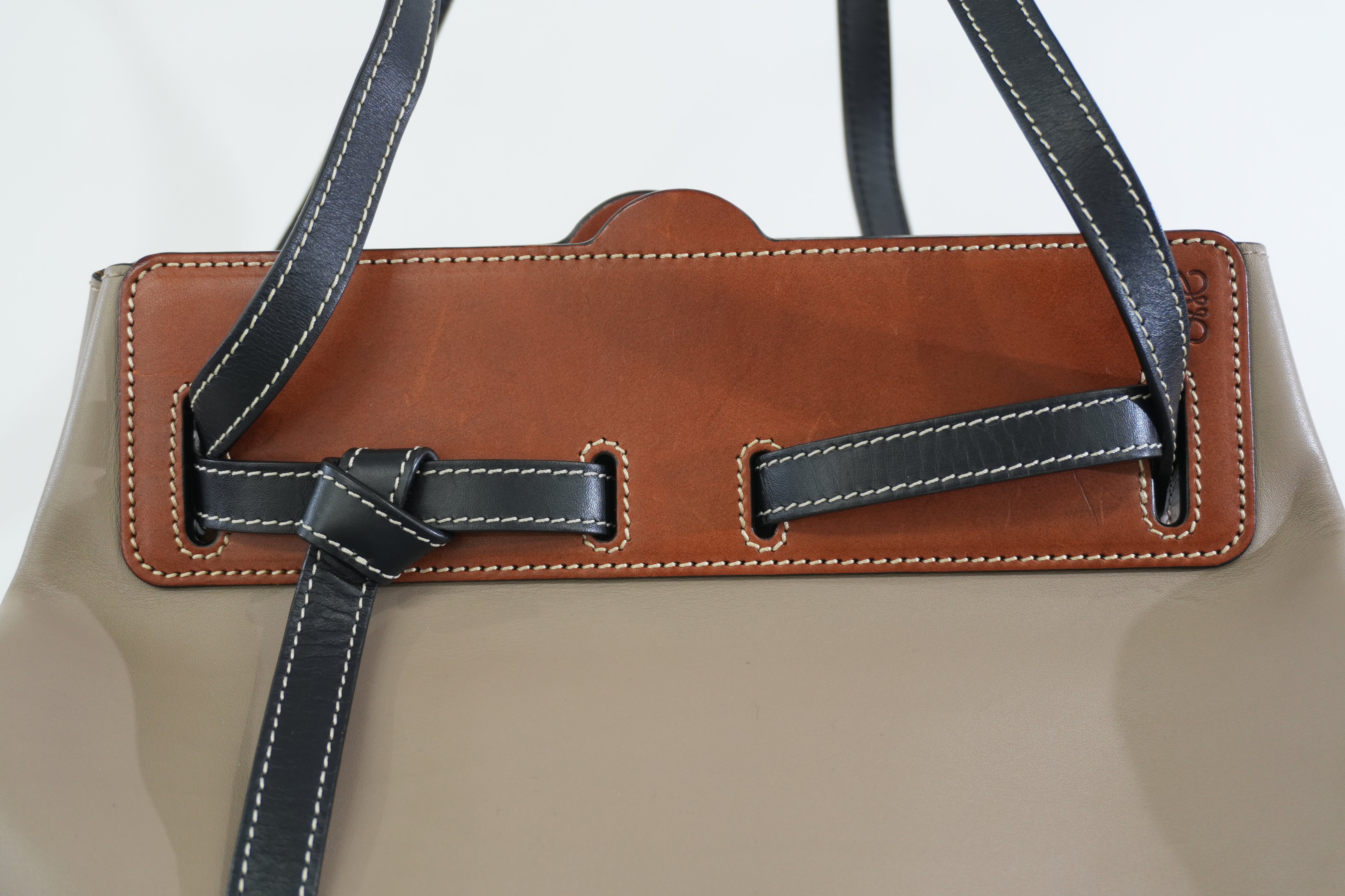 Pre-owned Loewe Lazo Tote Bag Brown