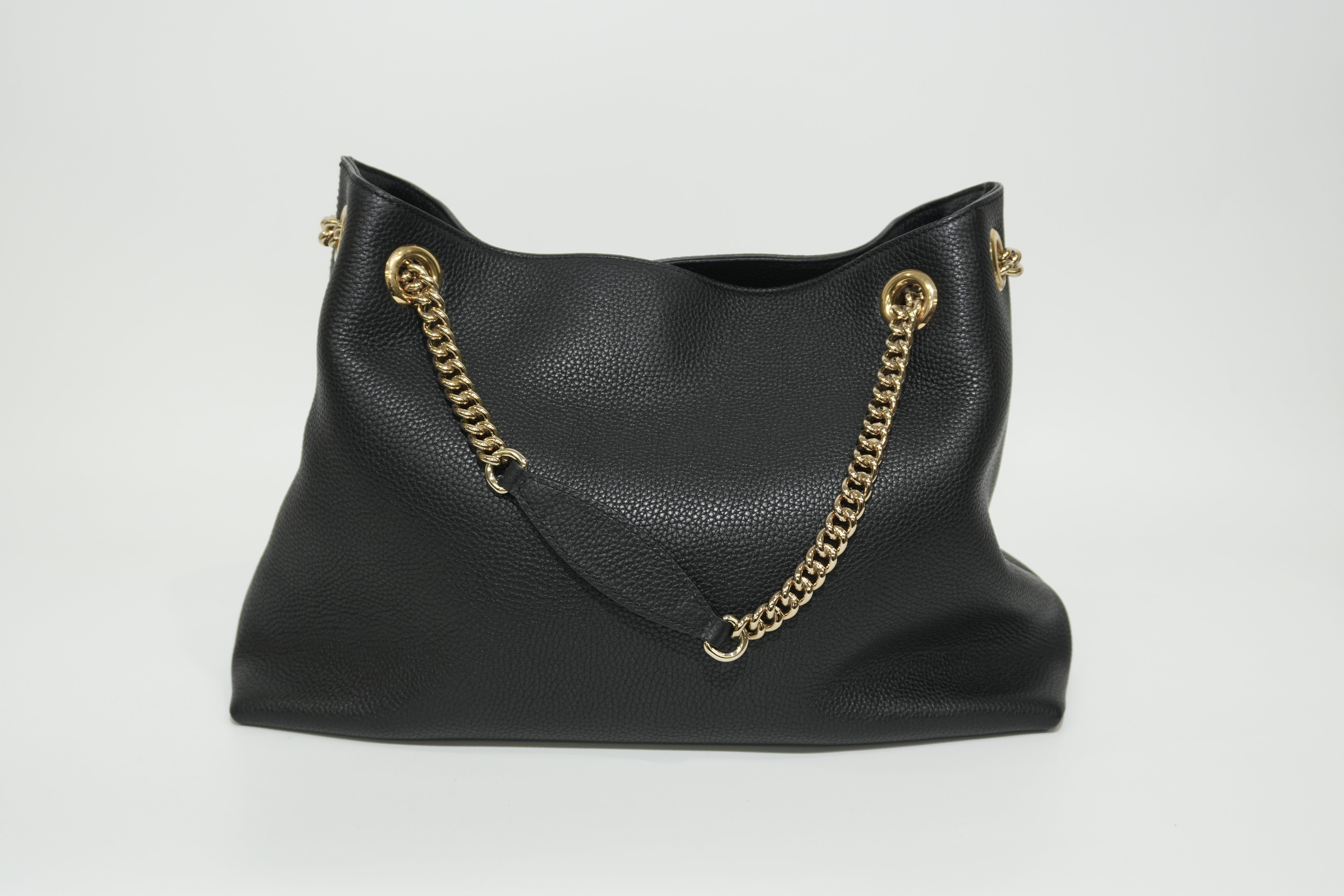 Pre-owned Gucci Soho Chain Tote Bag Black