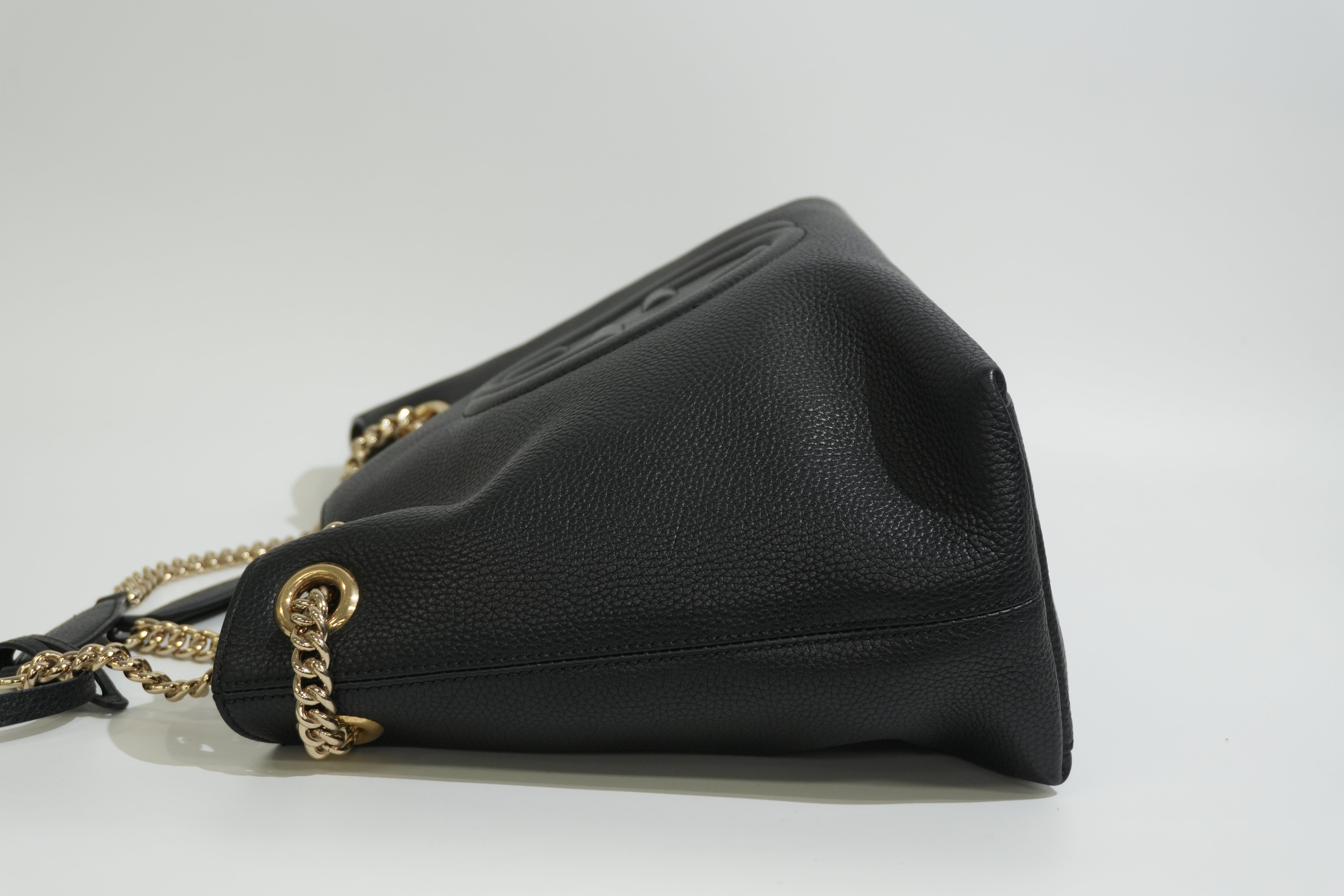 Pre-owned Gucci Soho Chain Tote Bag Black