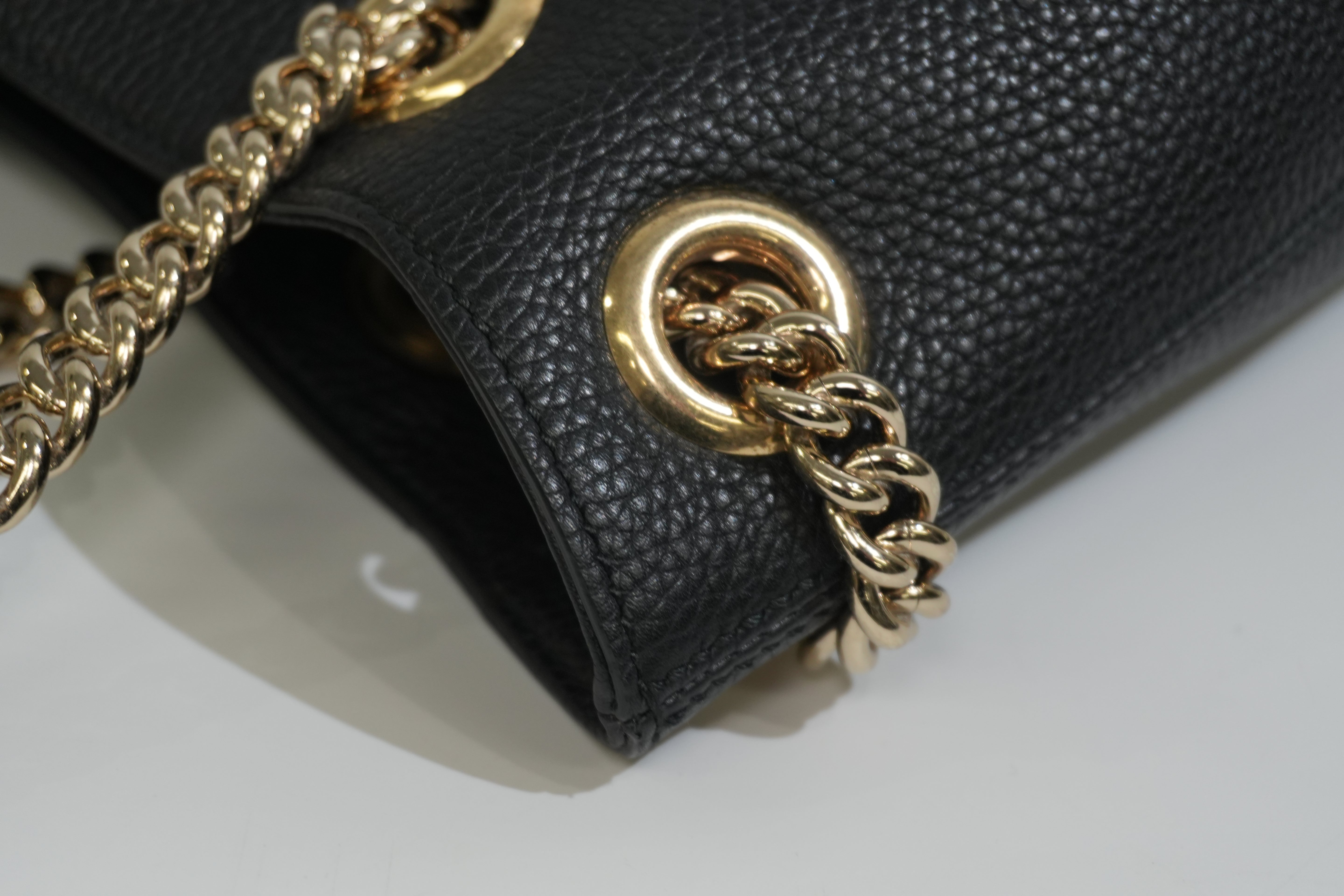 Pre-owned Gucci Soho Chain Tote Bag Black