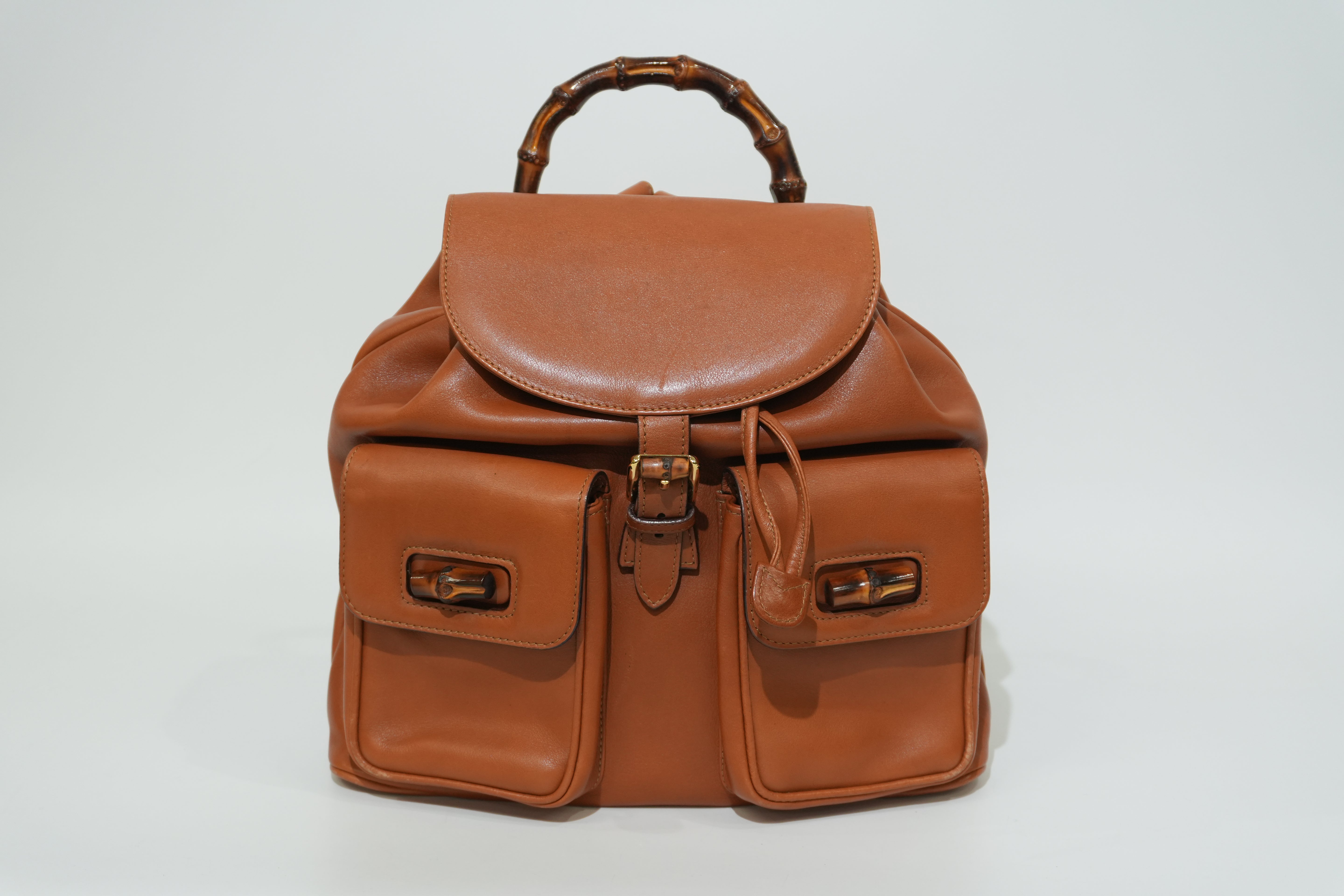 Pre-owned Gucci Bamboo Backpack Brown