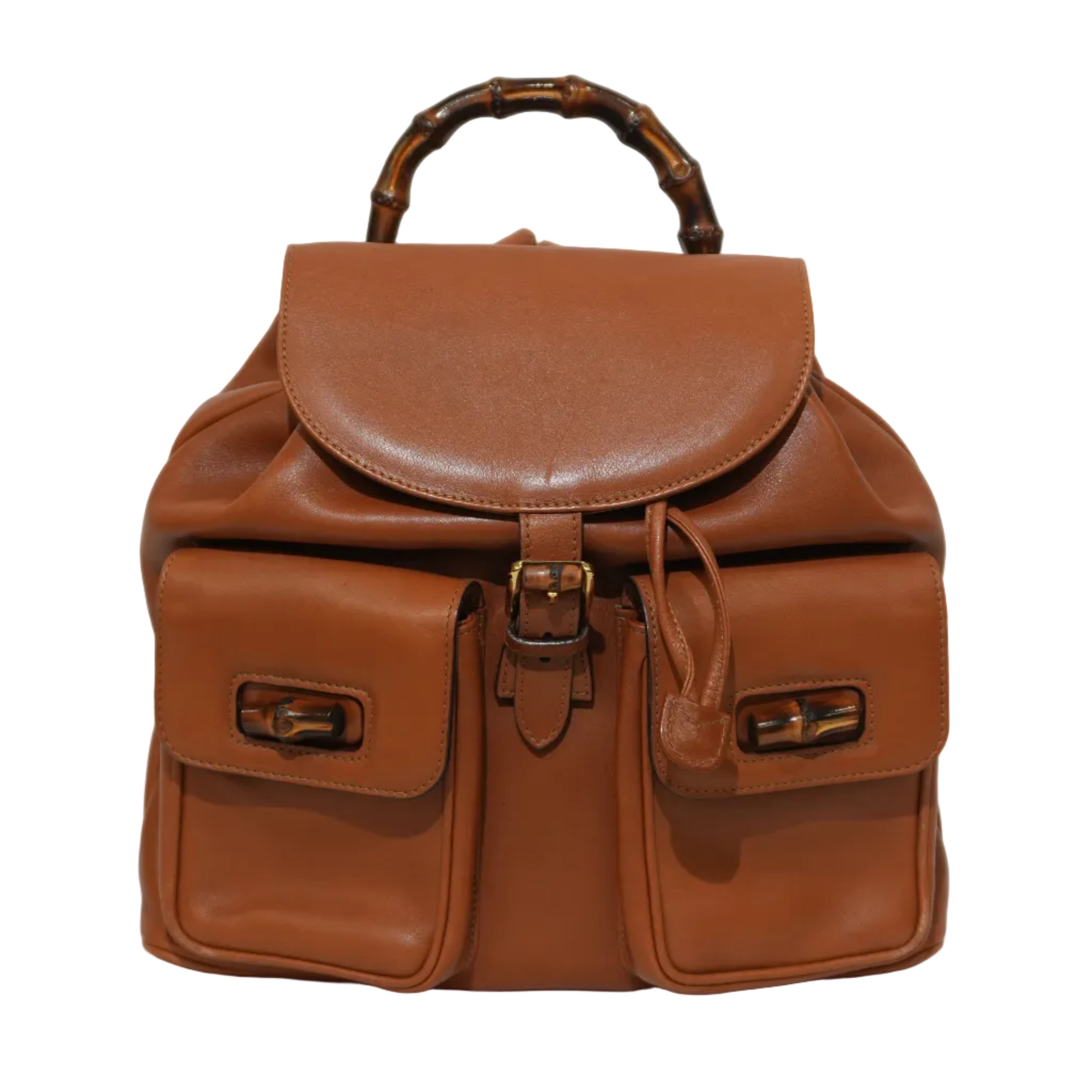 Pre-owned Gucci Bamboo Backpack Brown