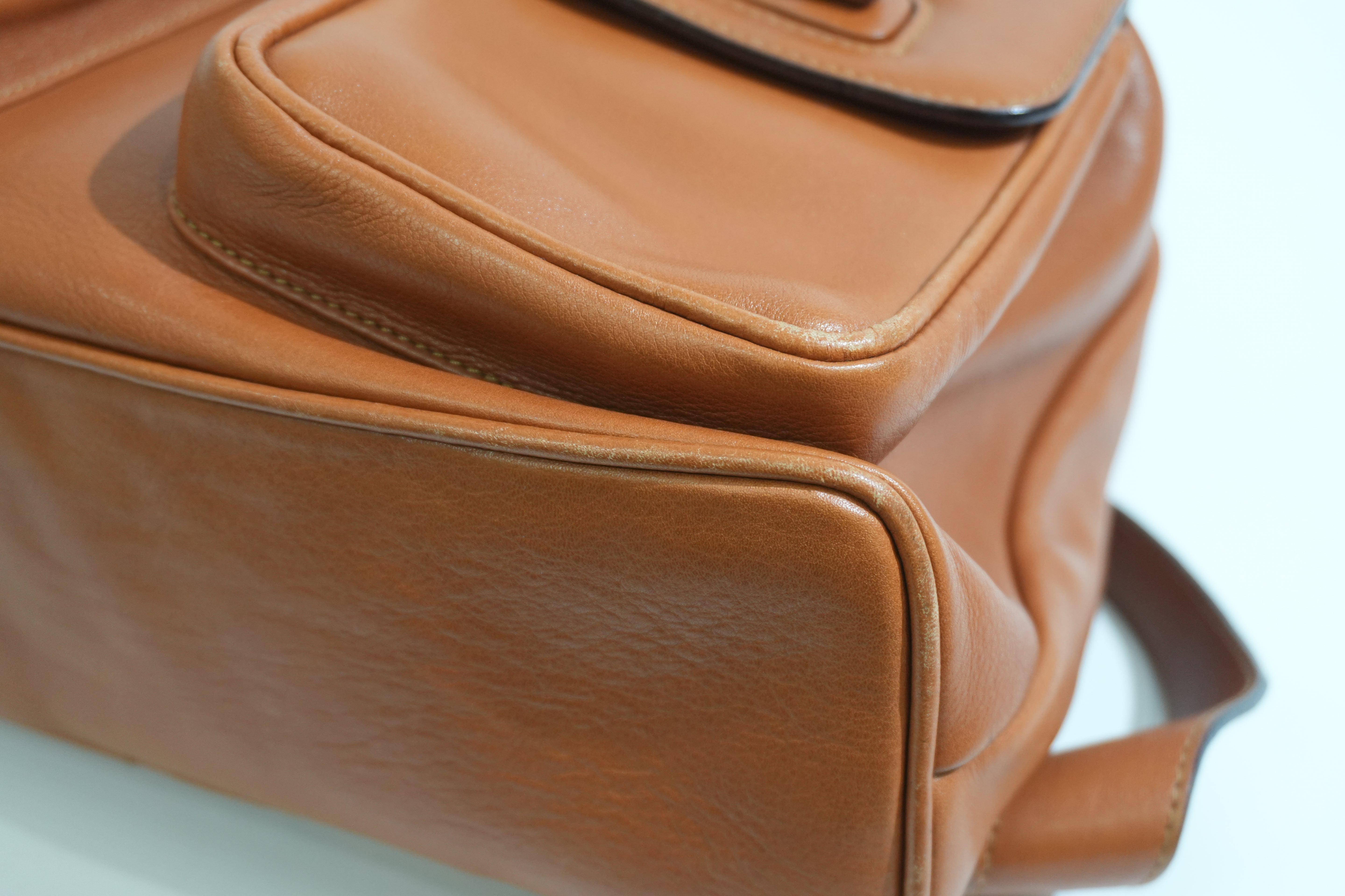 Pre-owned Gucci Bamboo Backpack Brown