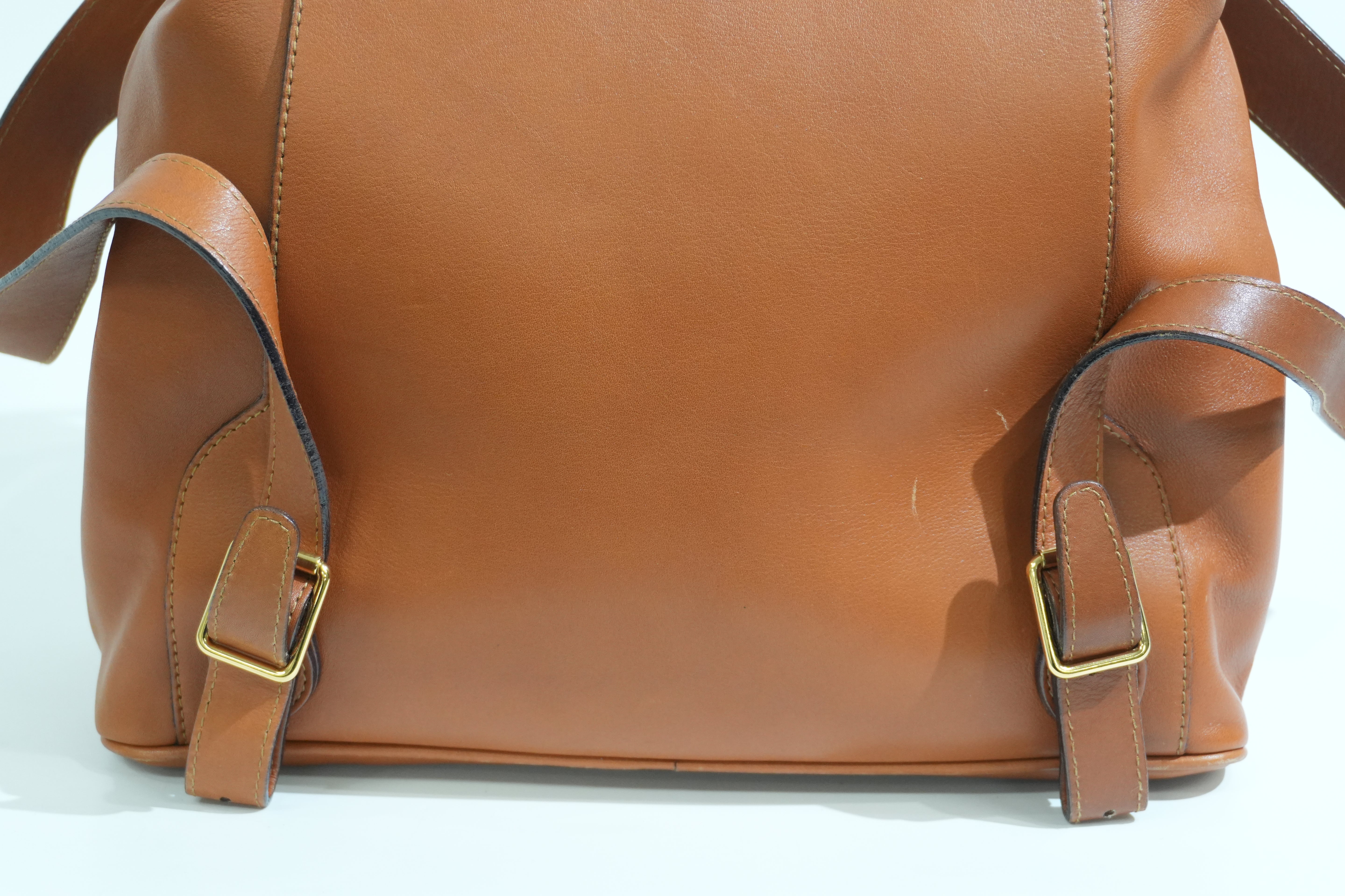 Pre-owned Gucci Bamboo Backpack Brown