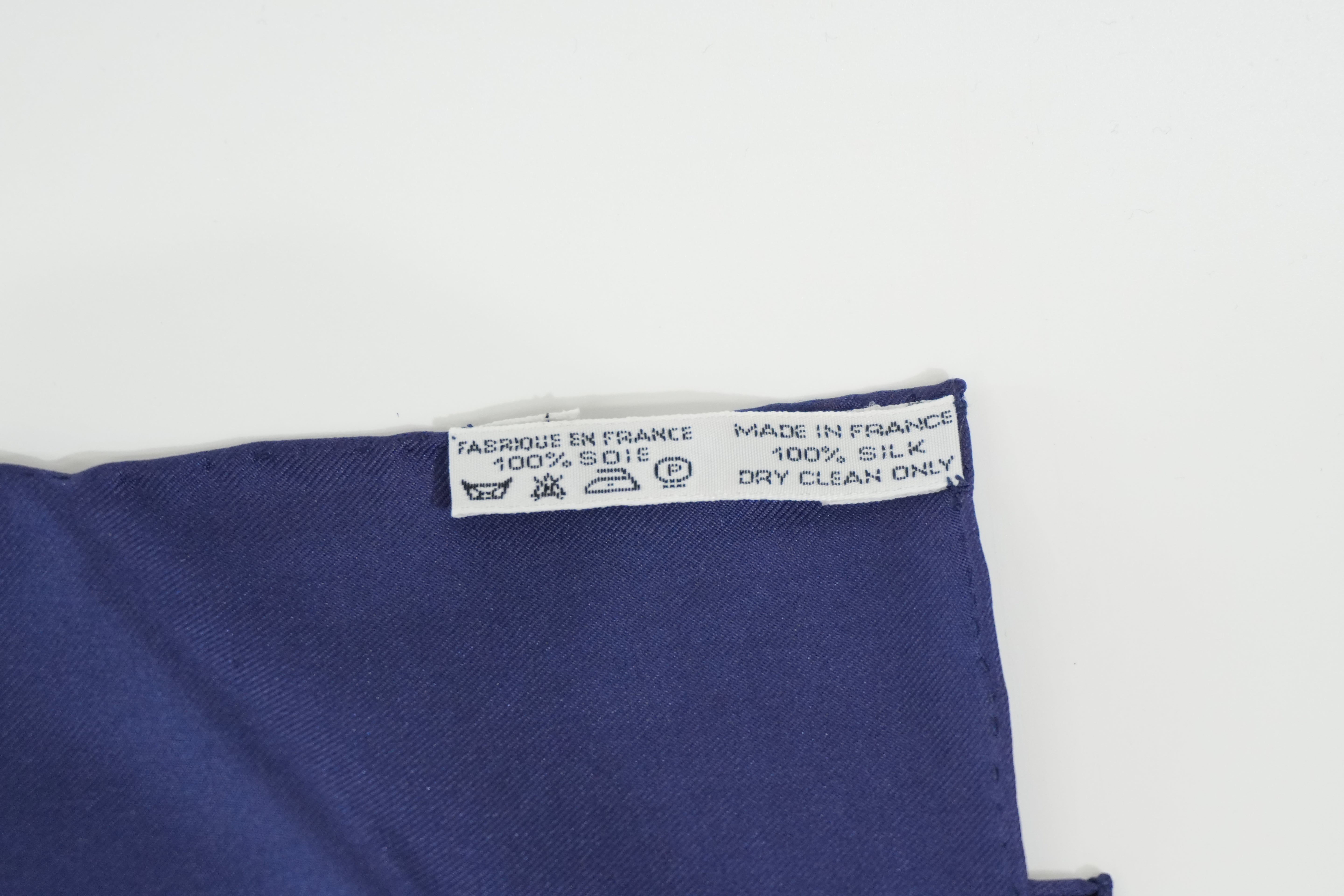 Pre-owned Hermes Scarf with Box Blue and Red