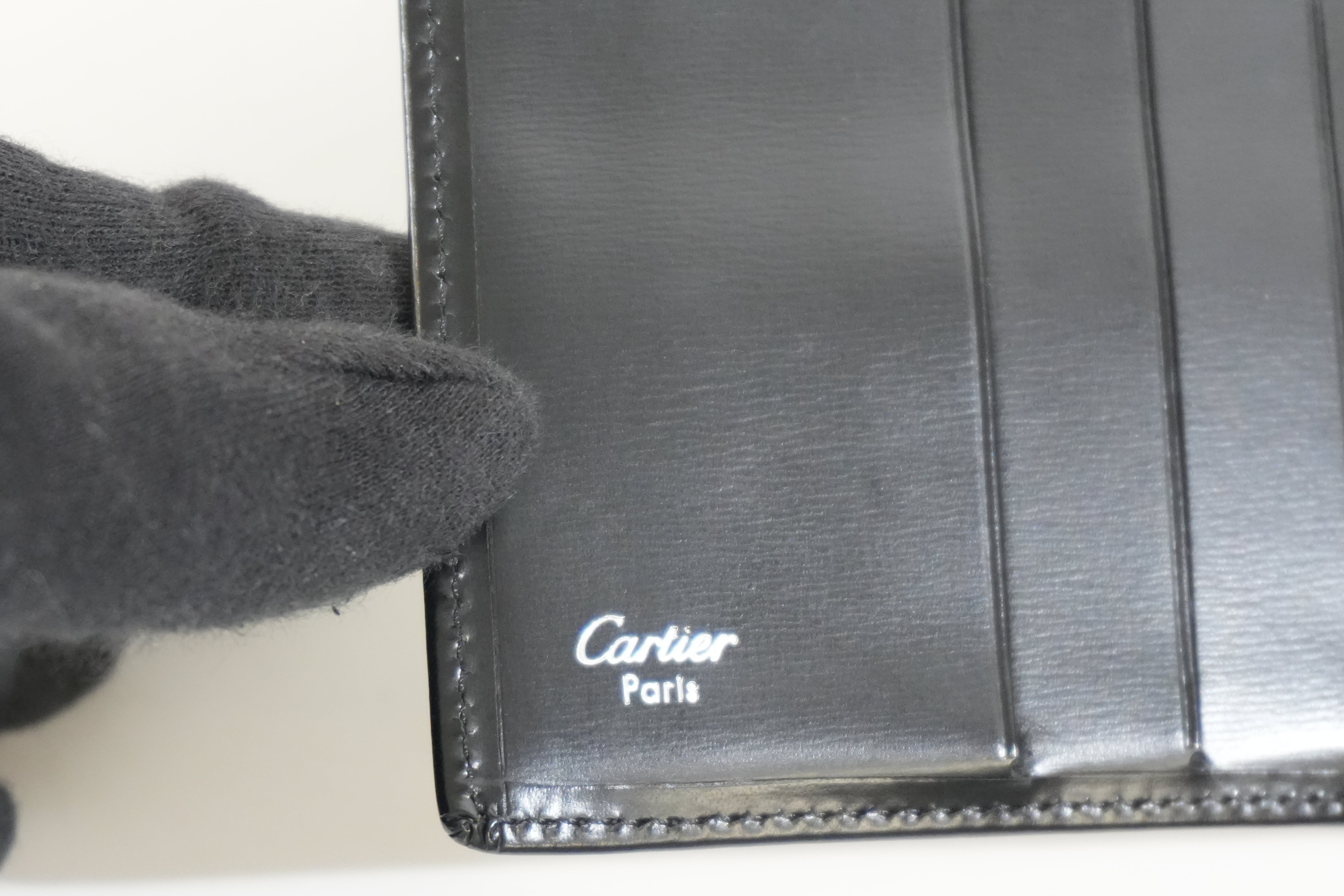 Pre-owned Cartier Compact Wallet Black