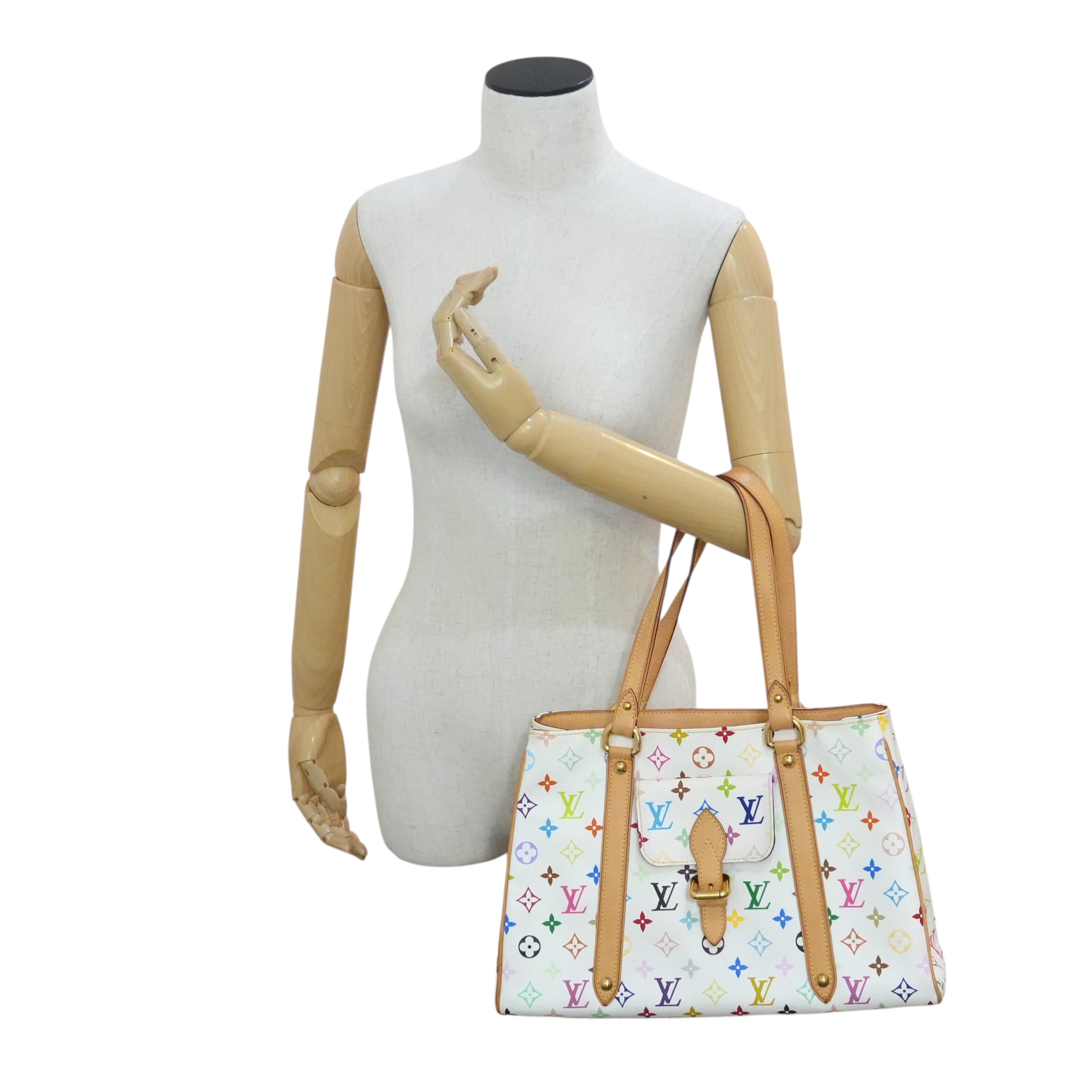 Pre-owned Louis Vuitton Multicolor Aurelia MM Tote Bag White
