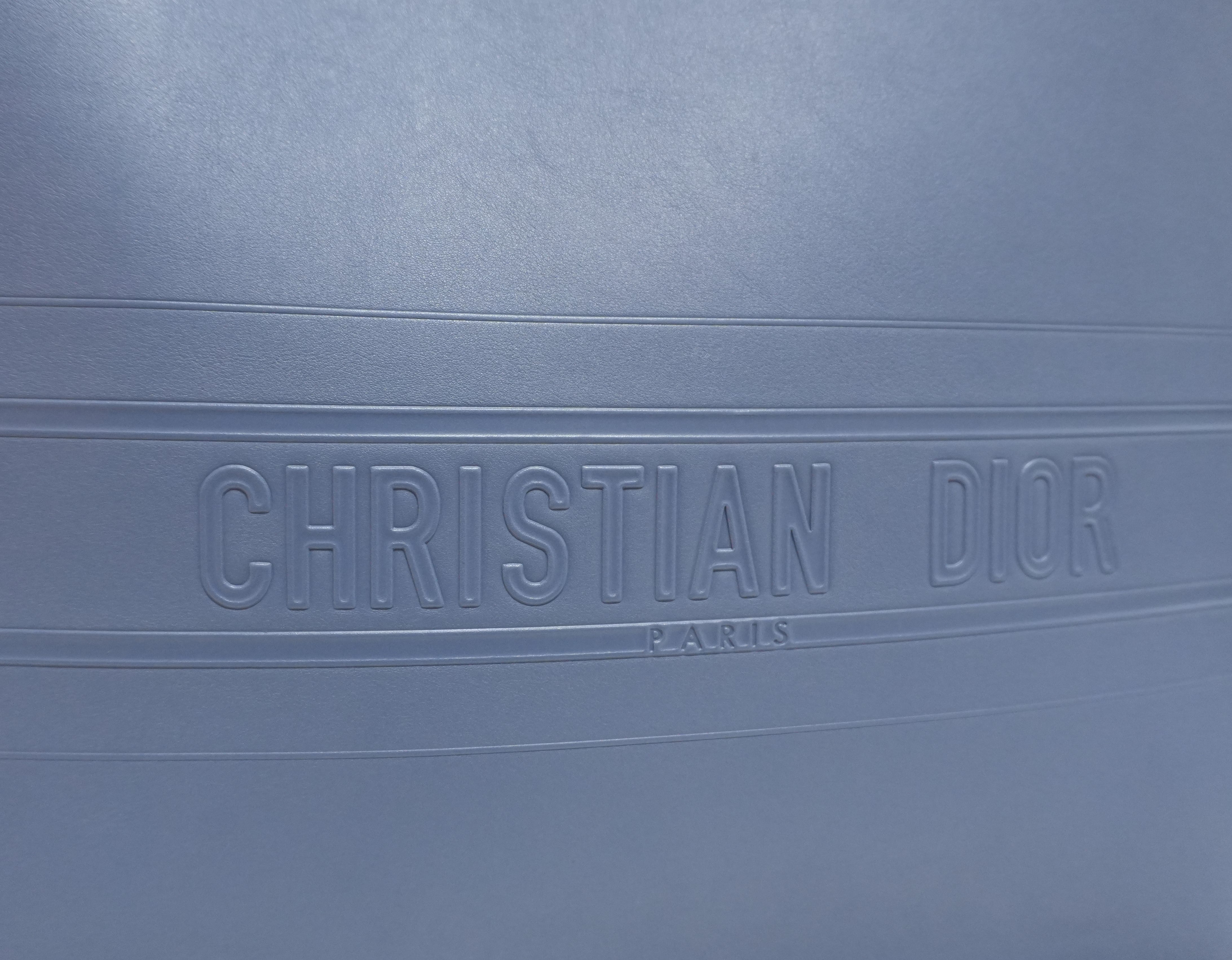 Dior Leather Book Tote Bag Indigo Used