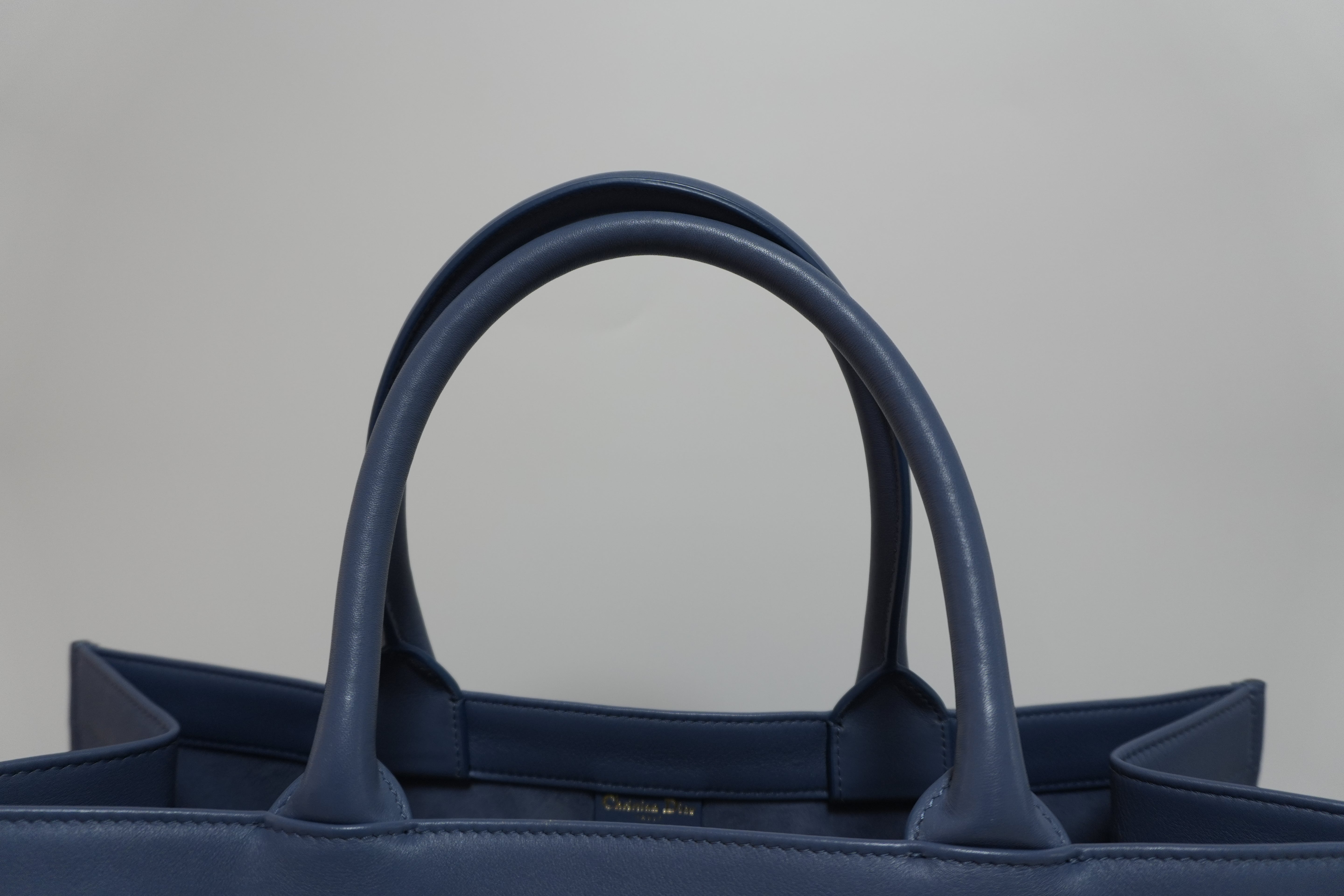 Dior Leather Book Tote Bag Indigo Used